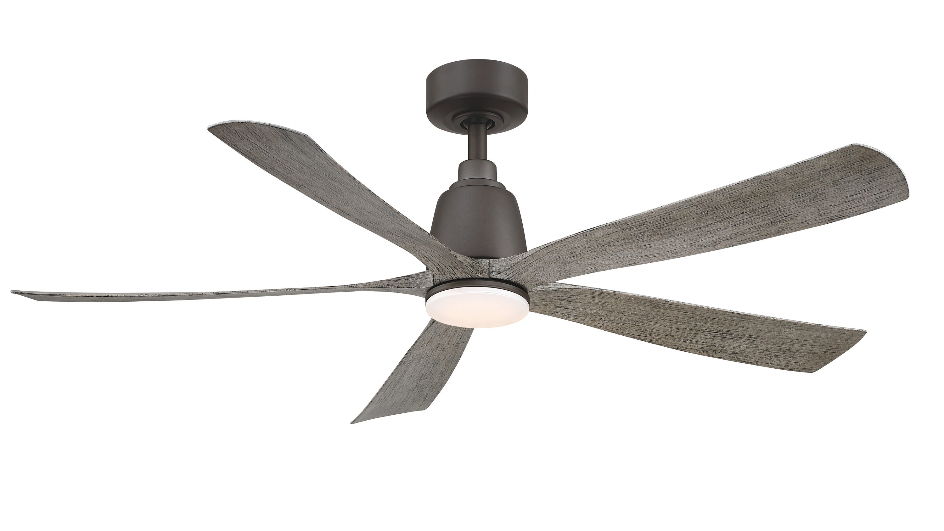 Fanimation Kute5 52-in Matte Greige with Weathered Wood Blades Color-changing Integrated LED Indoor/Outdoor Smart Ceiling Fan with Light and Remote (5-Blade) FPD5534GR-LK Sansujyuku sansujyuku.com