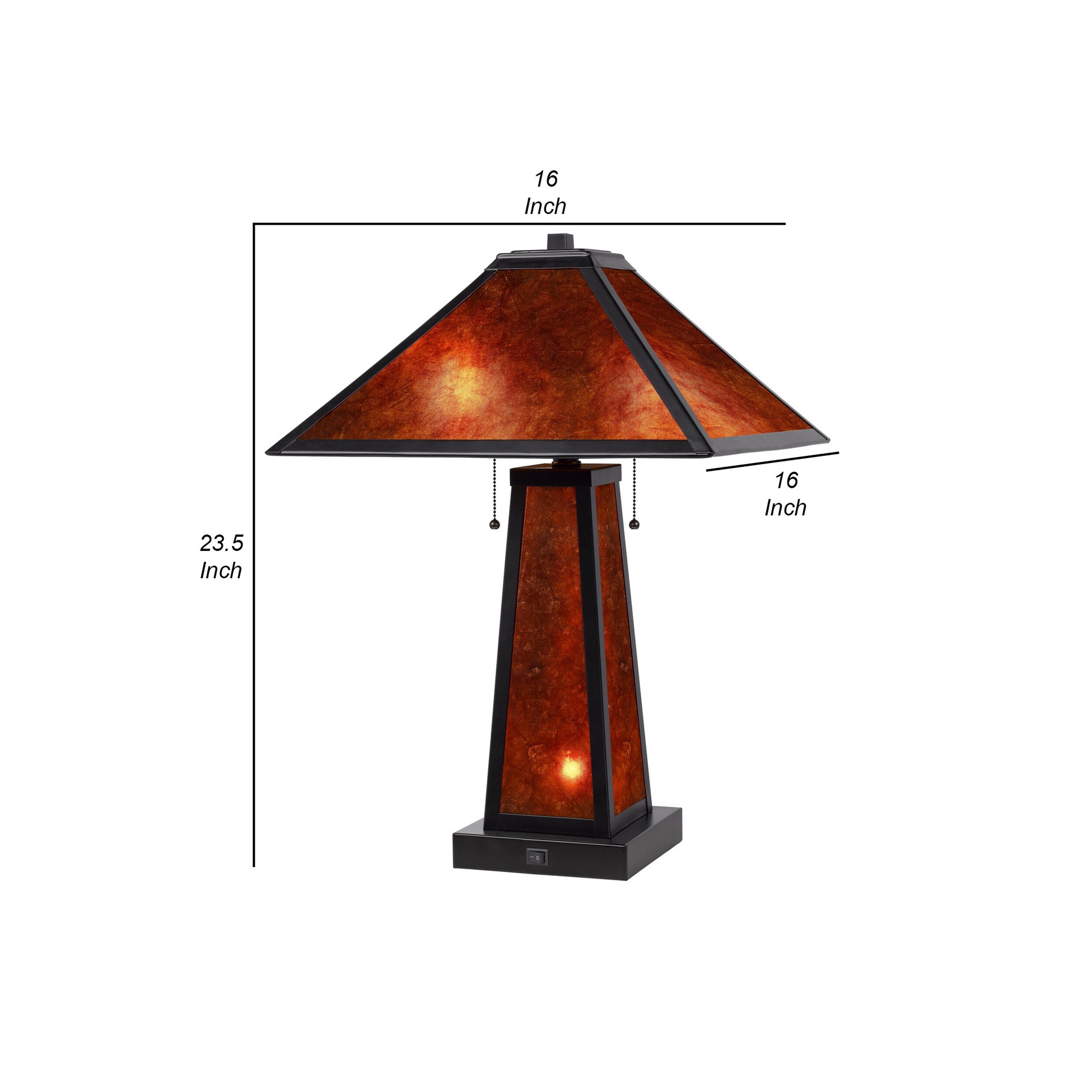 Benzara 24 In Brown And Black Led Onoff Switch Table Lamp With Fabric Shade At 0051