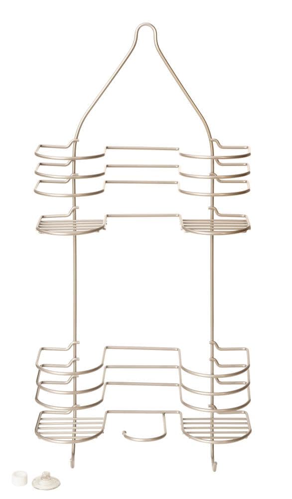 Style Selections Satin Nickel Steel 2-Shelf Hanging Shower Caddy 12.75-in x  4.5-in x 25-in in the Bathtub & Shower Caddies department at
