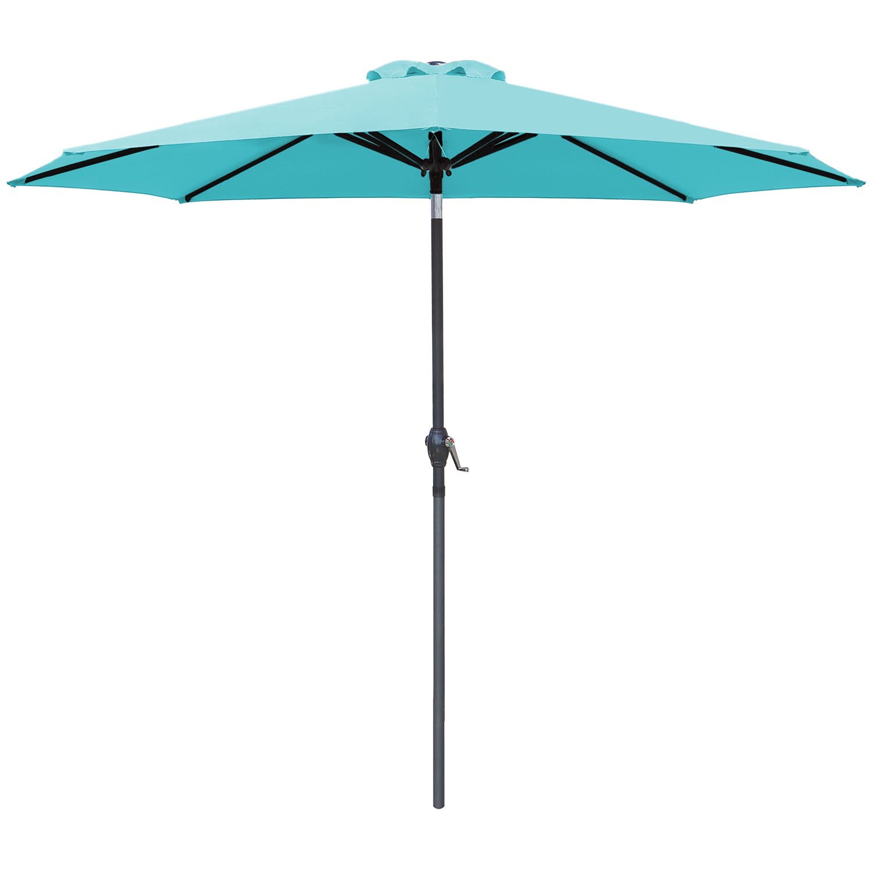 Vineego LS-PUB9223 8.79-ft Steel Blue Garden Patio Umbrella with Base