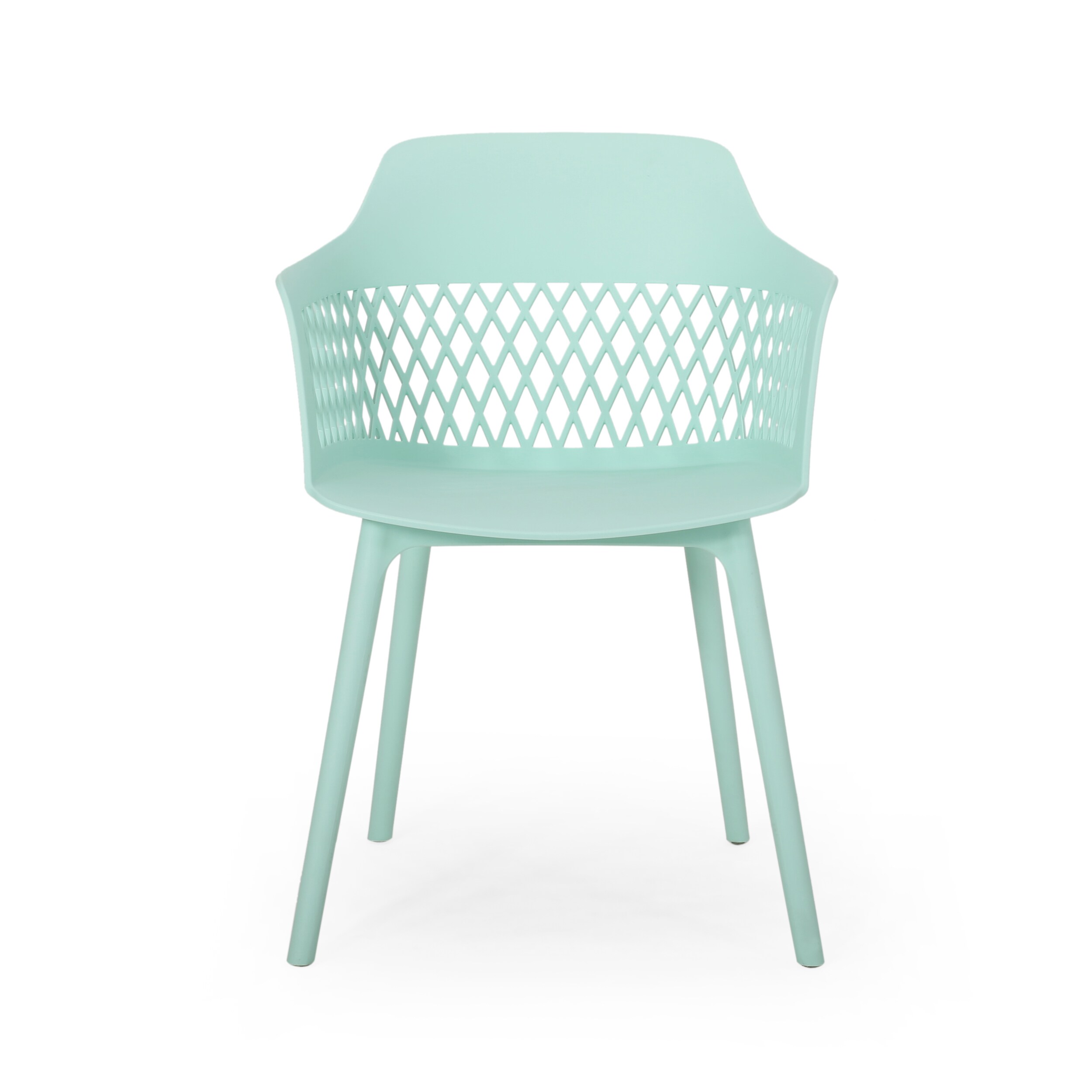 Mint Polypropylene Resin Modern Outdoor Dining Chair Set