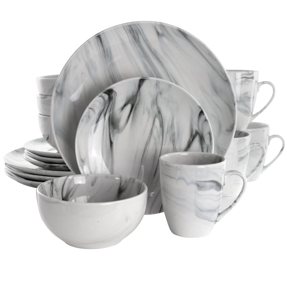 Elama 849114800M 16 -Piece Gray Stoneware Dinnerware