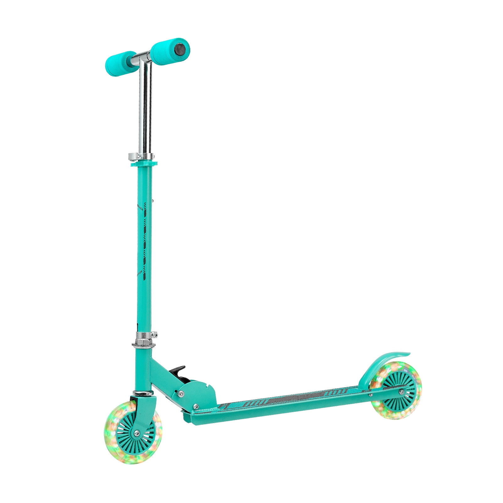 VEVOR Kick Scooter for Kids Ages 3+ 2-Wheel Toddler Scooter with Light-Up Wheels Adjustable Height Handlebar Wide Anti-Slip Deck Foldable Lightweight Frame for Boys and Girls up to 110 lbs Green