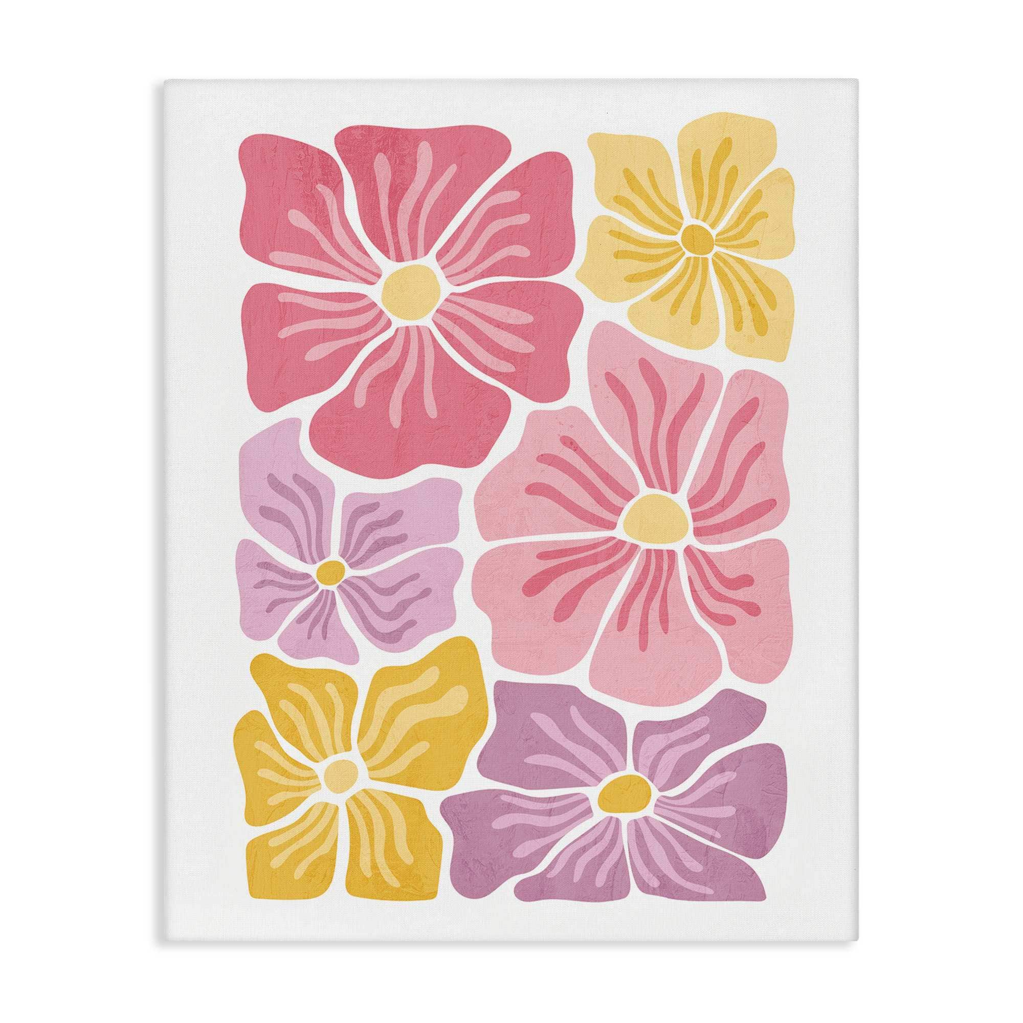 Stupell Industries Pastel Hued Flower Blossoms Canvas Wall Art By Kim ...