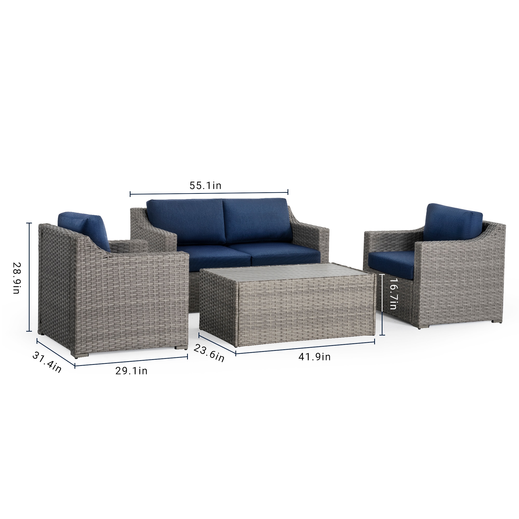  HPO-SF4-GT-WL2 Patio-Conversation-Sets - View #2