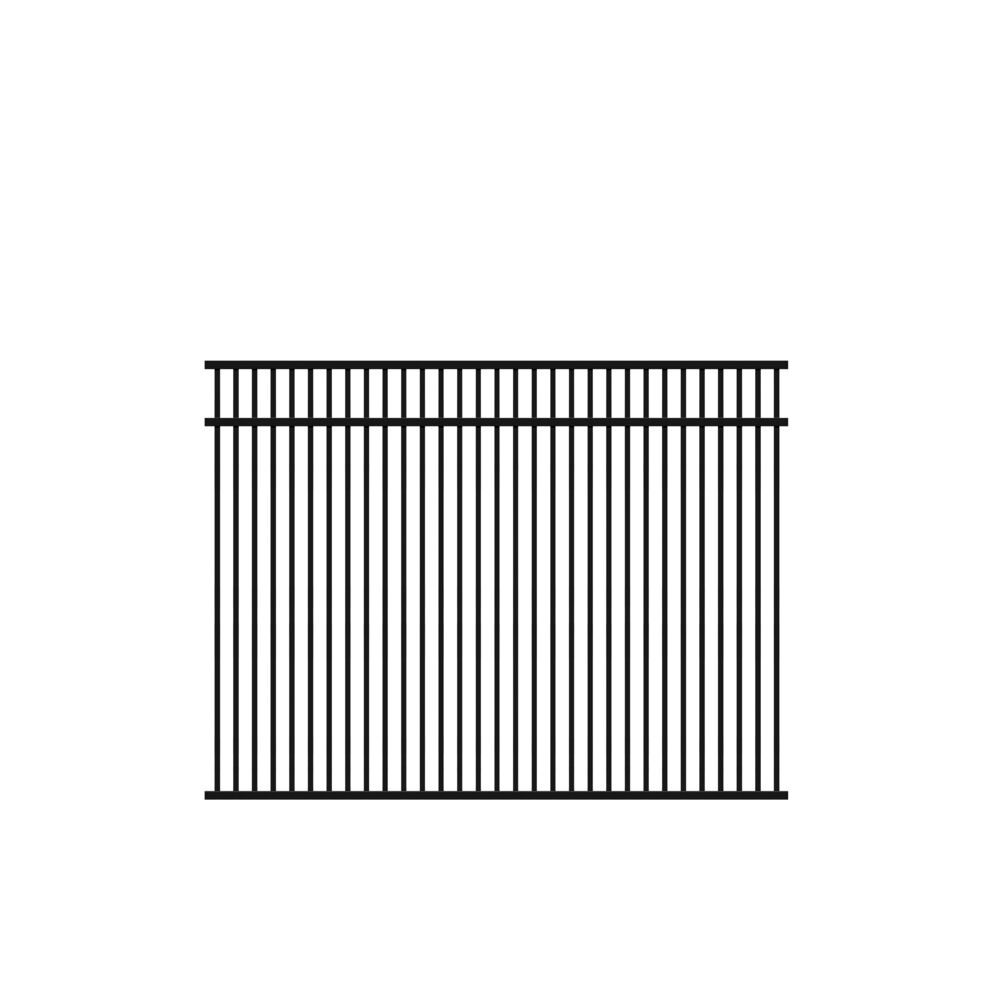 Freedom Sheffield 4-1/2-ft H x 6-ft W Black Aluminum Spaced Picket Flat ...