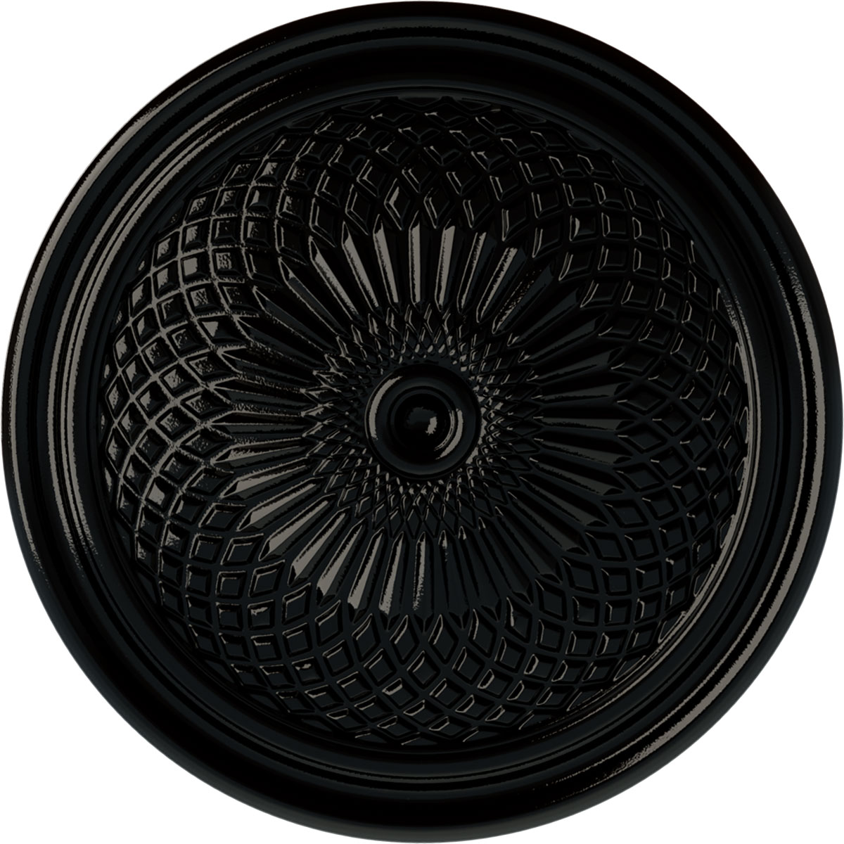 Ekena Millwork CM22TNBPS Trinity 22-in W x 22-in L Painted Black Pearl Polyurethane Whole Ceiling Medallion