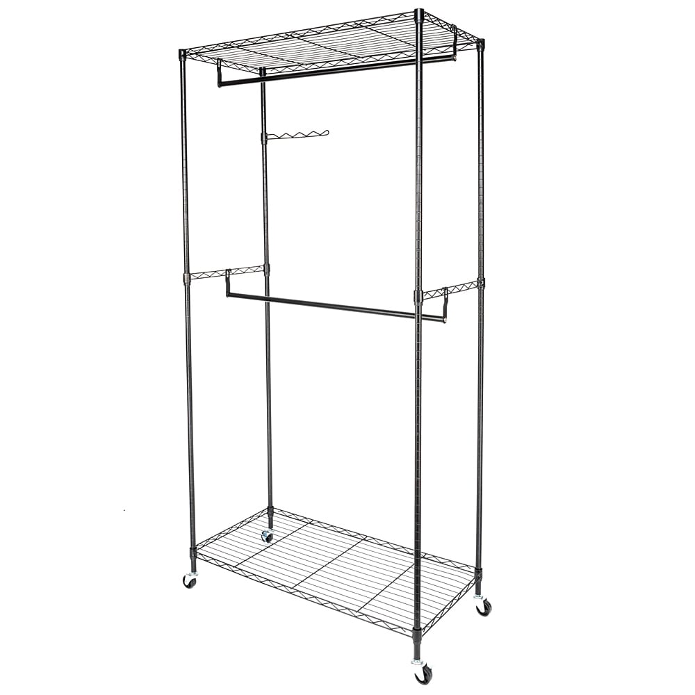 Winado Black Steel Clothing Rack with Casters, Freestanding, 70.86-in ...