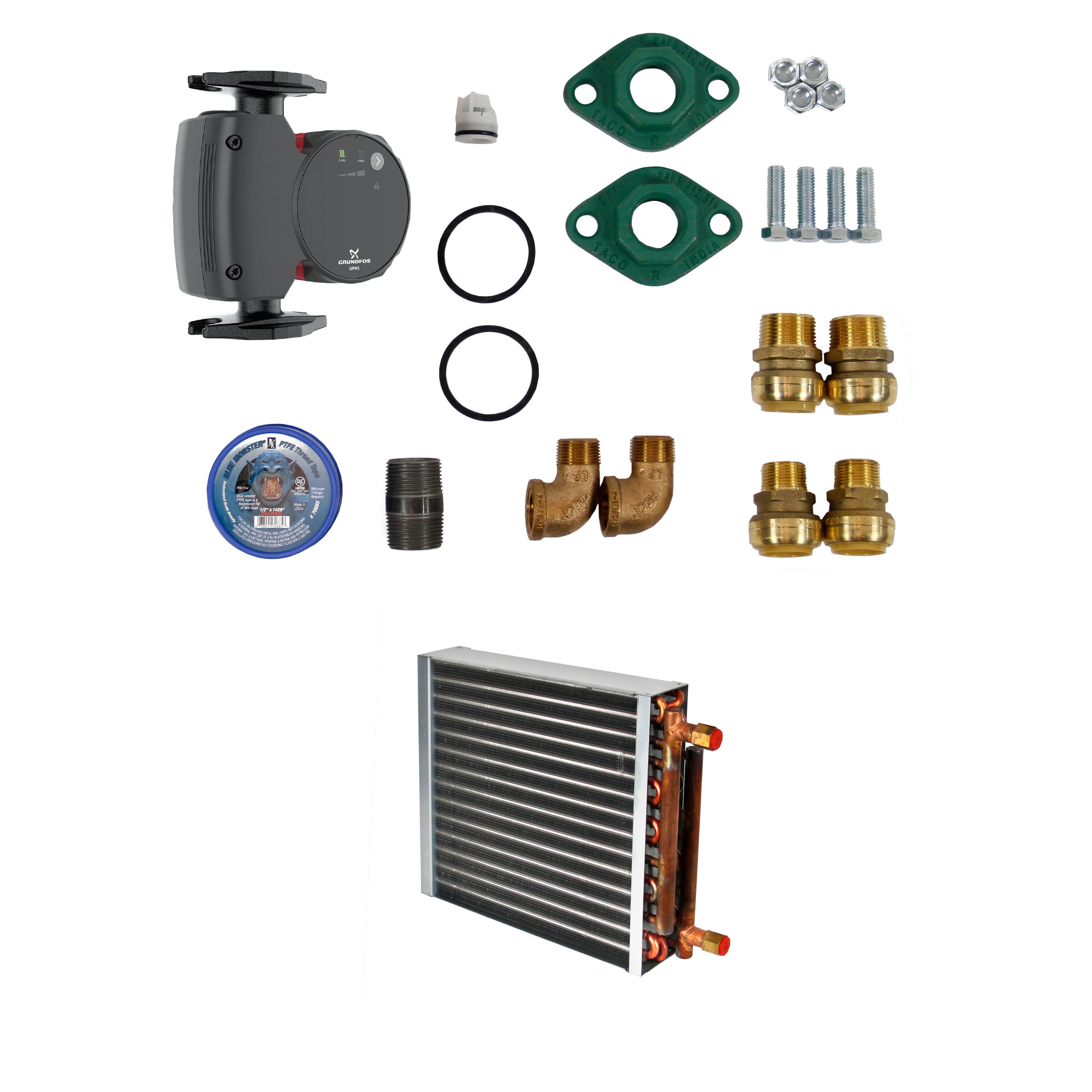 WoodMaster 2500758 Commercial/Residential WM TRBASIC INSTALL KT PSHFT.125K Water-to-air Heat Exchanger Coil (Max)