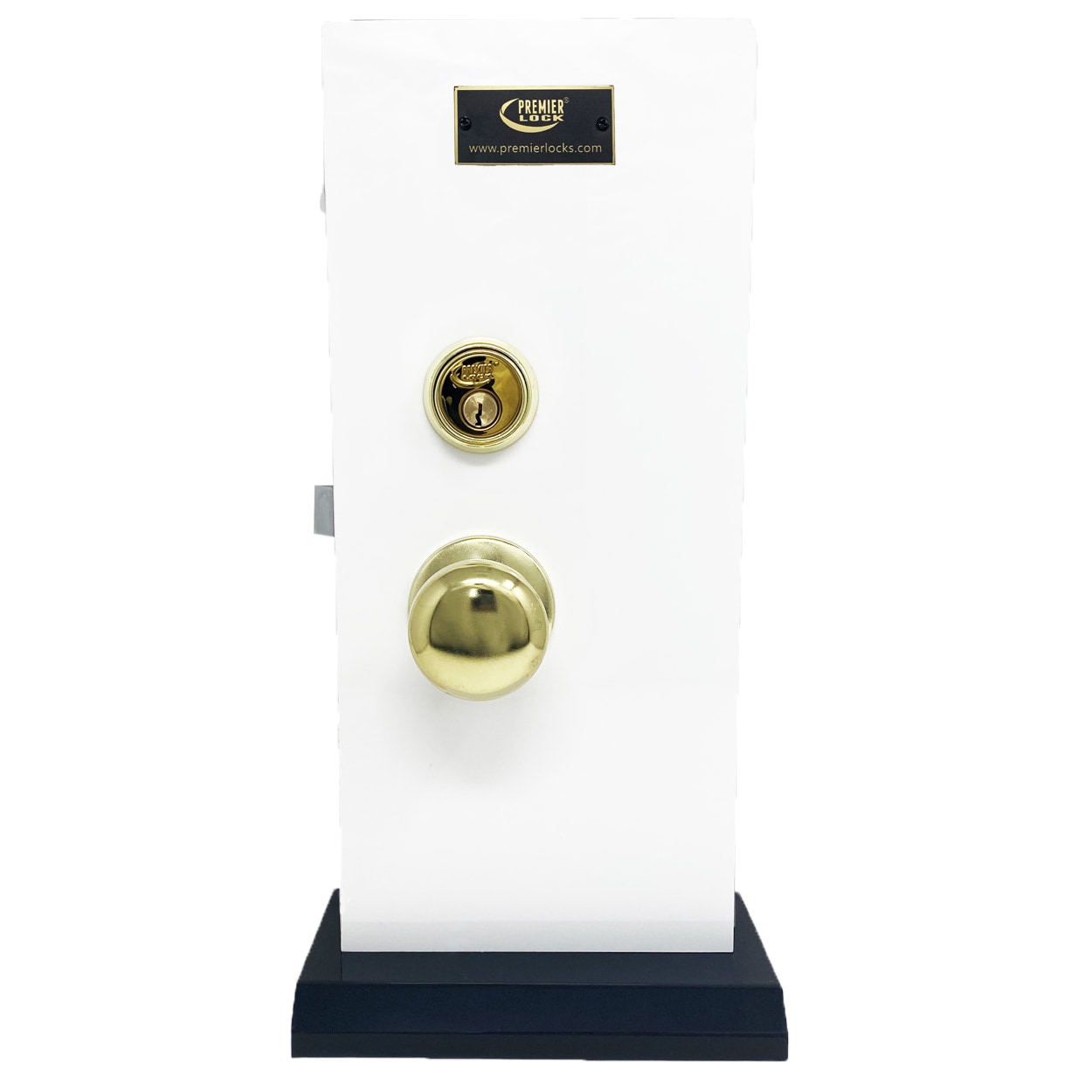 Premier Lock Polished Brass Entry Door Handle Combo Lock Set with