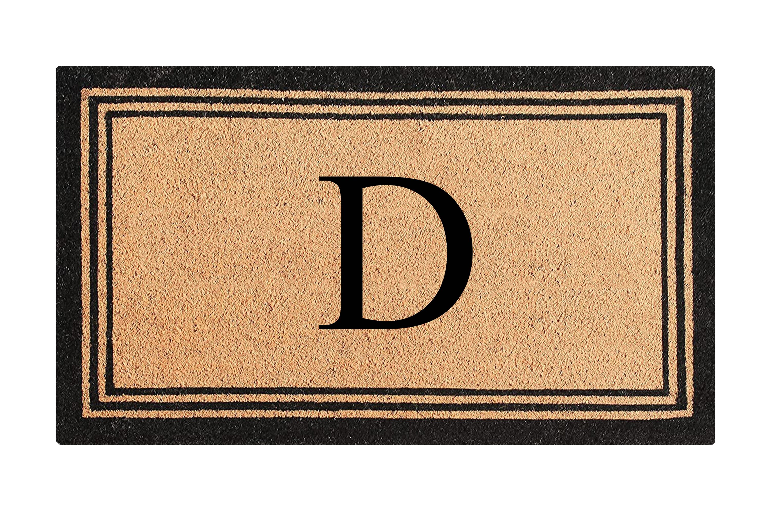 A1 Home Collections - A1 Home Collection Natural Coir Monogrammed Doormat Heavy Duty Anti-Sheddin...