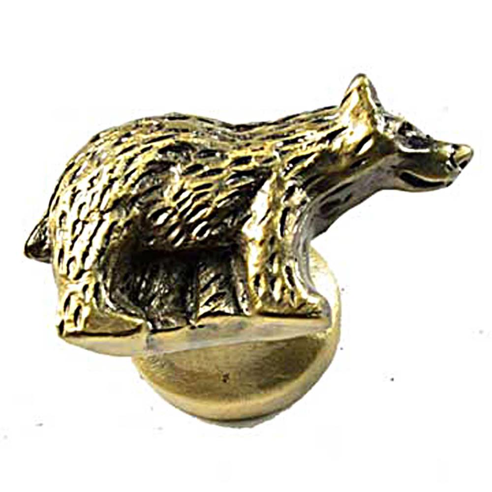Antique Brass Bear Shaped Rustic Cabinet Knob