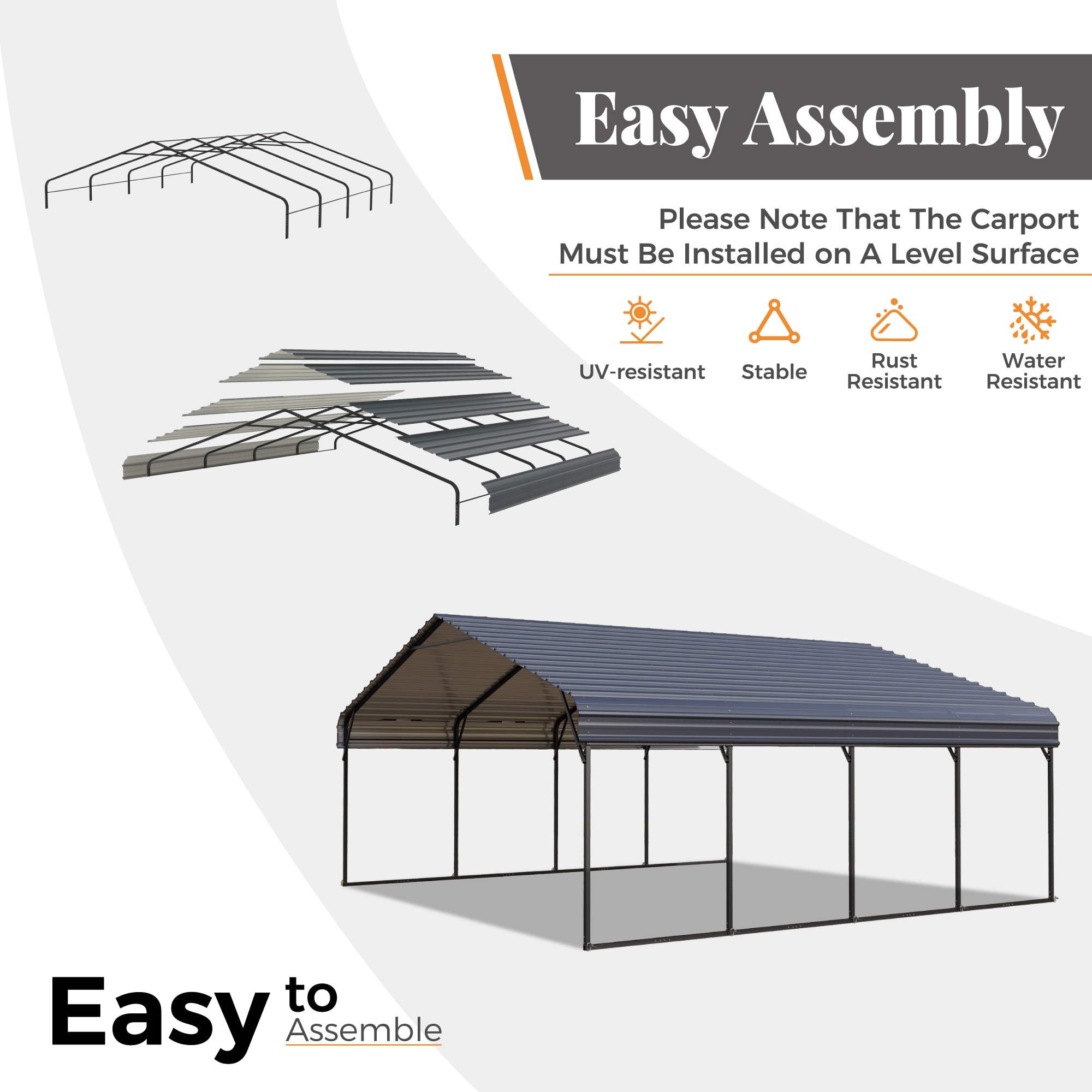 Sunshine Valley GA222-2020-SW Carport-Covers - View #10