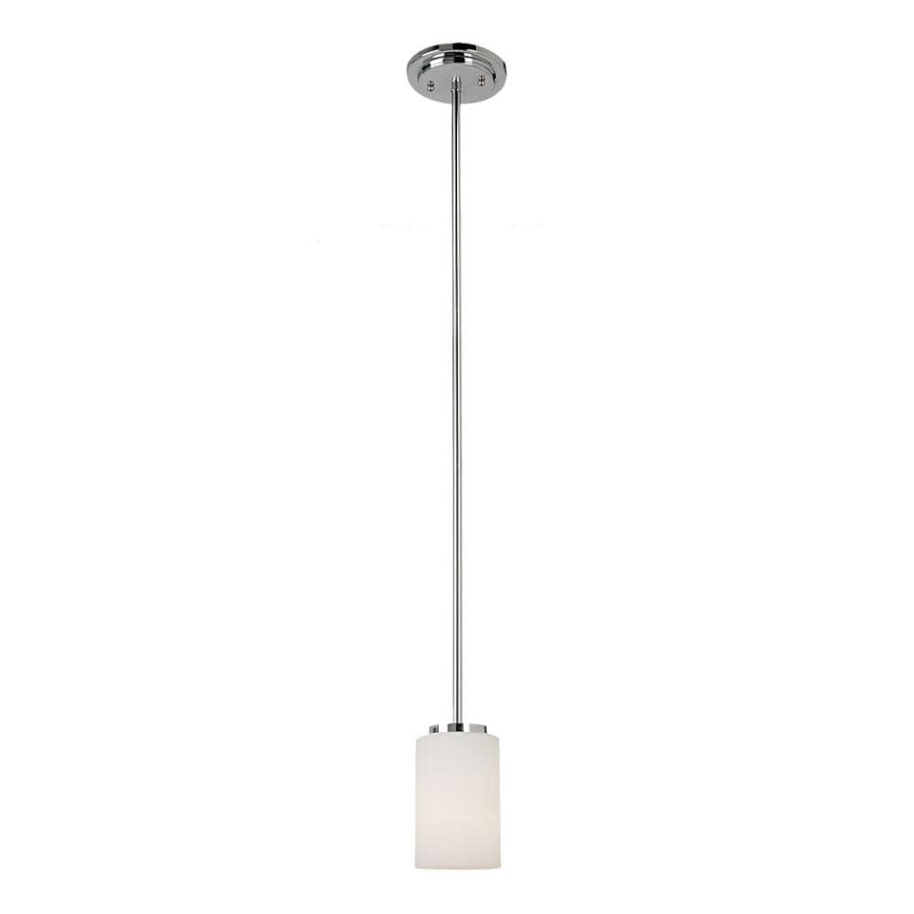 Generation Lighting 61160-05 Oslo Chrome Modern/contemporary Etched glass Cylinder Mini Hanging Pendant light
