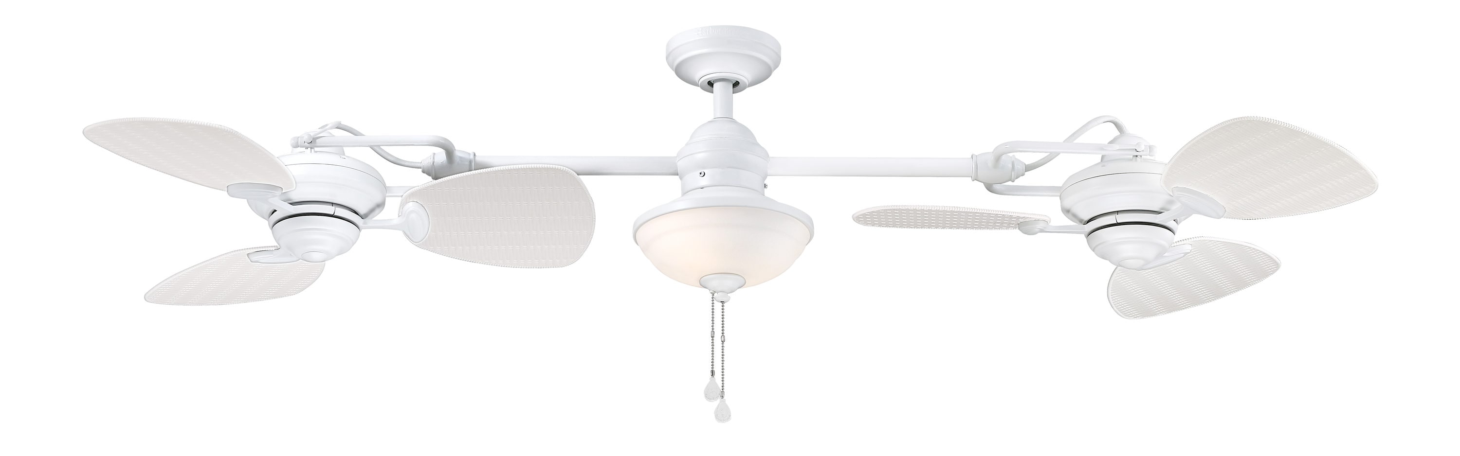 Twin Breeze II 74-in White LED Indoor/Outdoor Ceiling Fan with Light (6-Blade) | - Harbor Breeze L0982-CWH