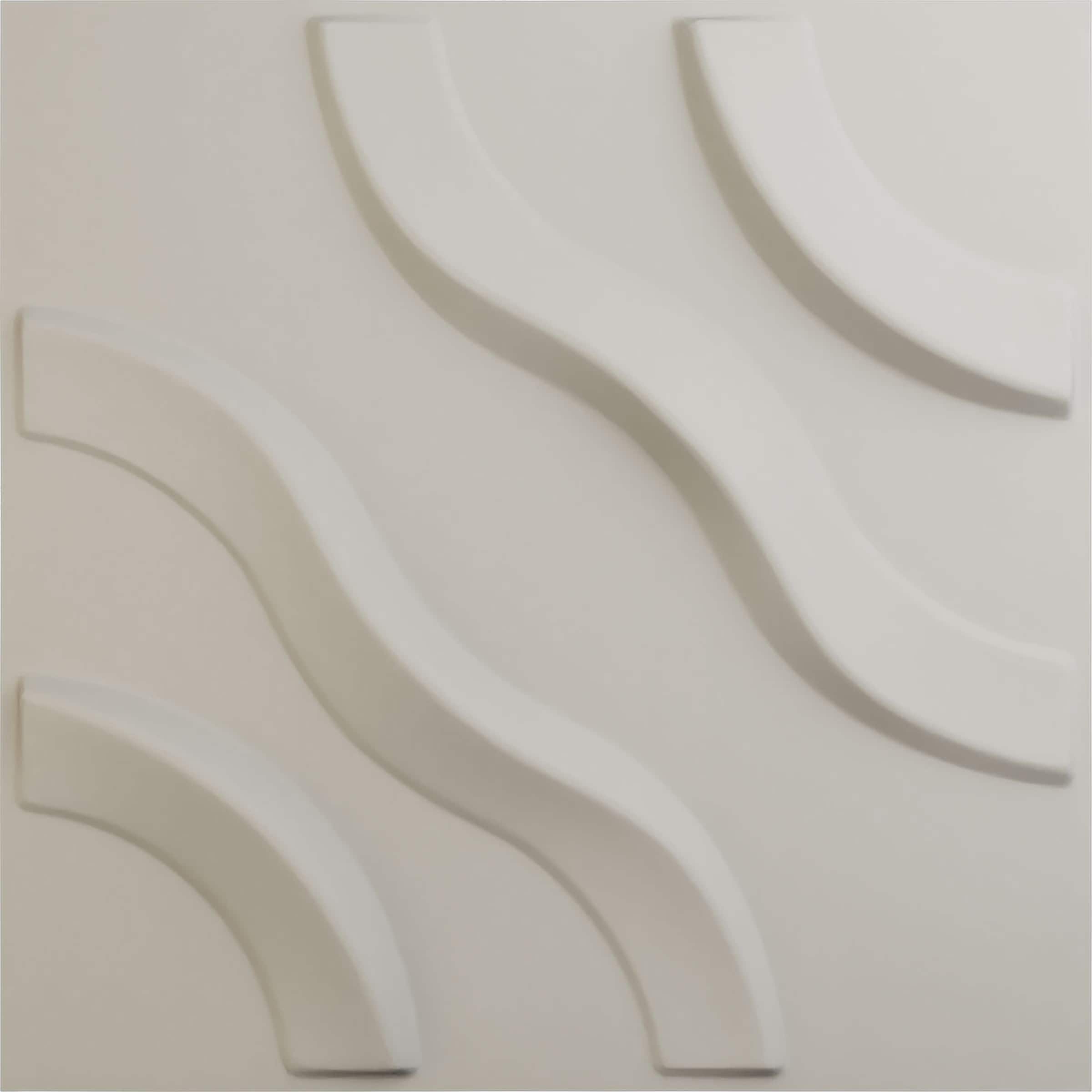 Ekena Millwork WP12X12LAGBW-CASE-12 11-7/8-in x 11-7/8-in Embossed Paintable/Stainable White PVC Wall Panel ( 12 -Pack, Covers 11.76-sq ft )