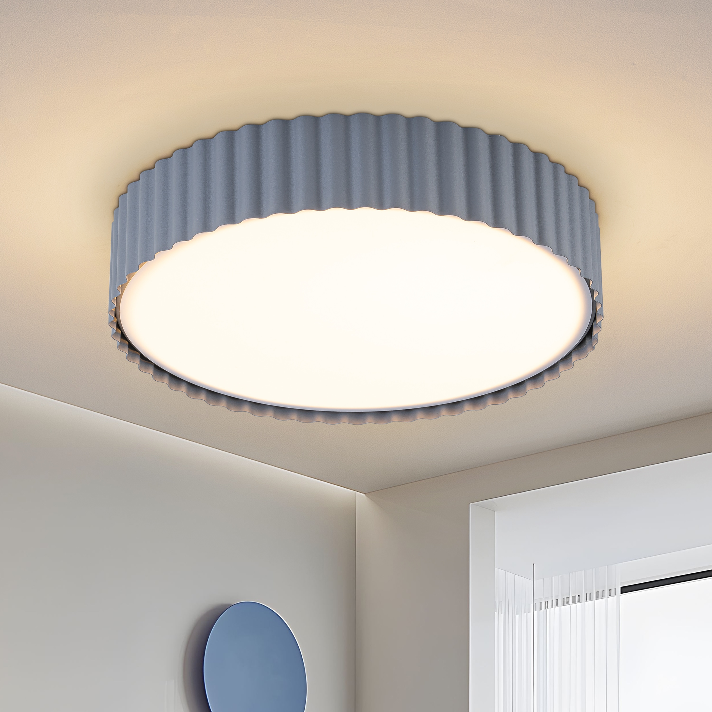 GoYeel 11.8-in Gray Indoor 1 -Light Flush Mount Light Acrylic Shade