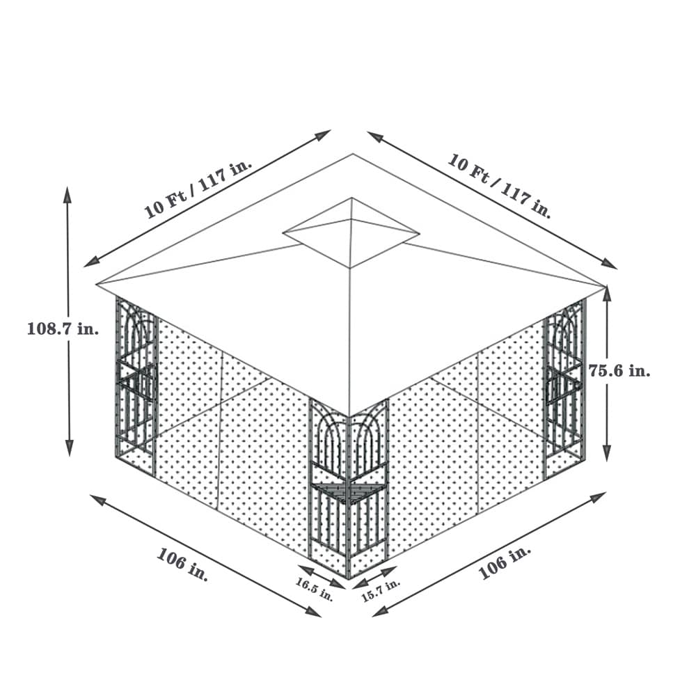 BABOOM BOM-S00025-OR Wood-Resin-Gazebos - View #3