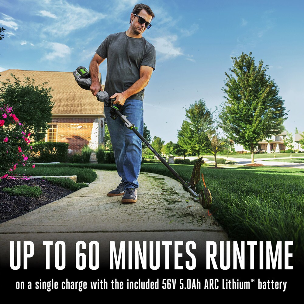 EGO 56-volt 17-in Straight Shaft Attachment Capable Battery String Trimmer 5 Ah (Battery and Charger Included)