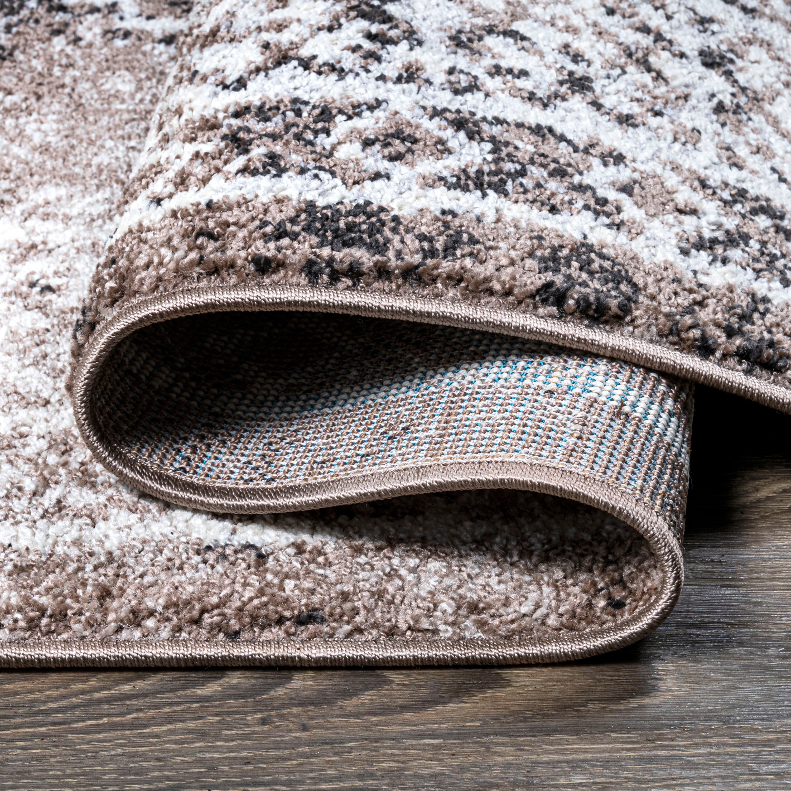 Bohemian Medallion Brown/Ivory Synthetic Area Rug - Easy Care