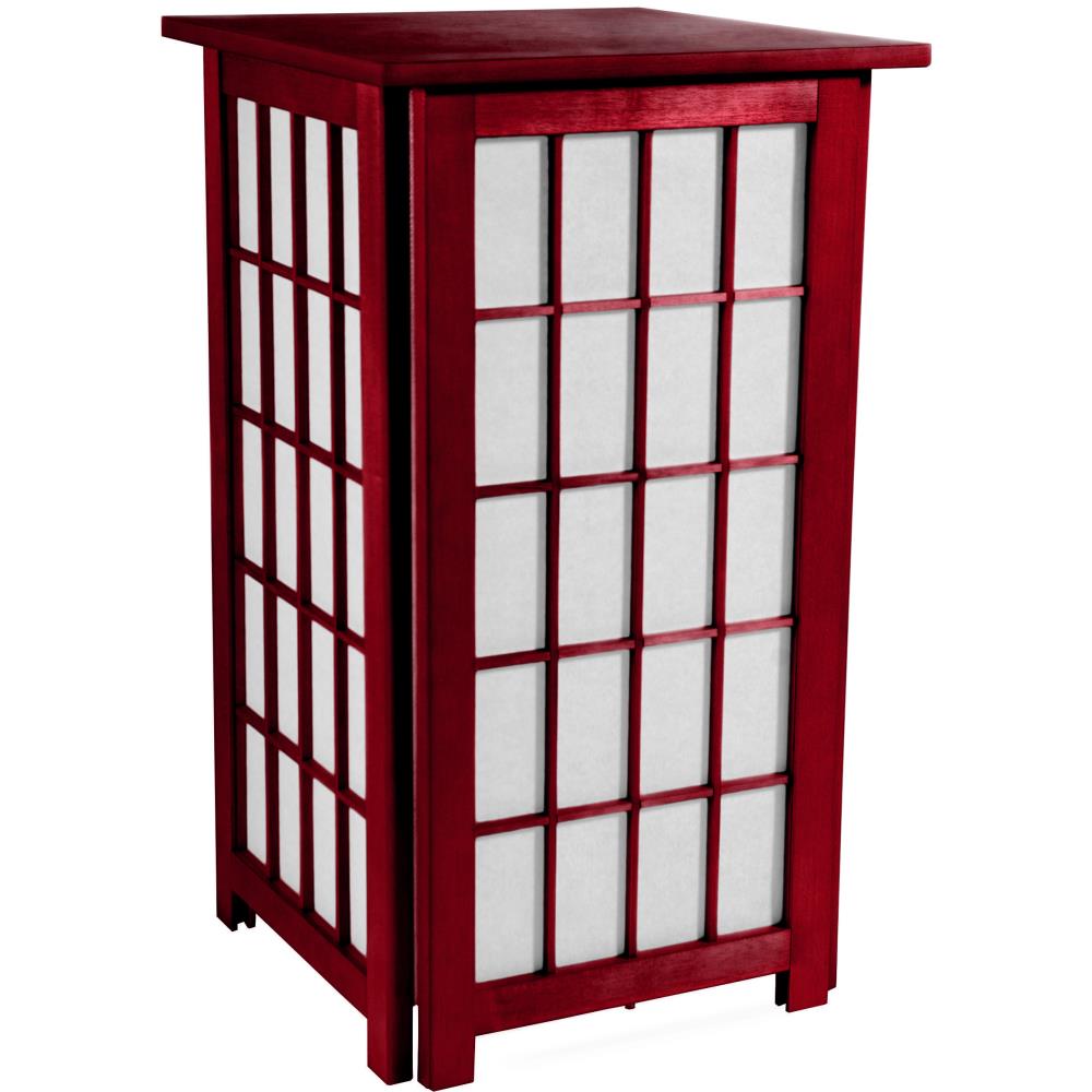 Red Lantern LMP-TALLHOK-RWD Oriental Furniture 27.5-Inches Rosewood Table Lamp with Paper Shade