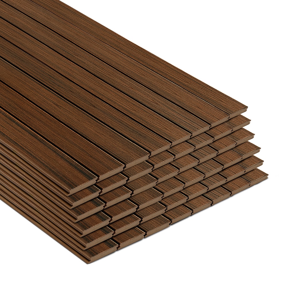 Trex 600348 Transcend 1-in x 6-in x 20-ft Spiced Rum Grooved Composite Deck board-in 48 -Pack