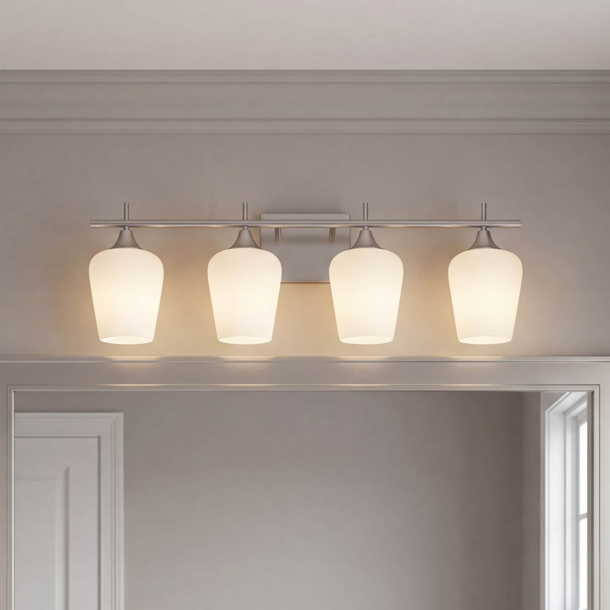 Savoy House Essentials Octave 4-Light Bathroom Vanity Light in Satin Nickel