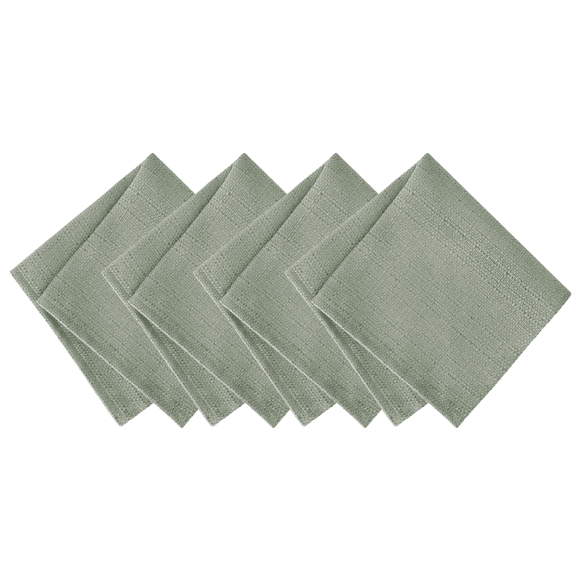 Elrene Home Fashions 194590065010 Laurel Solid Texture Water and Stain Resistant 4 -Pack Sage Polyester Square Napkin(s)