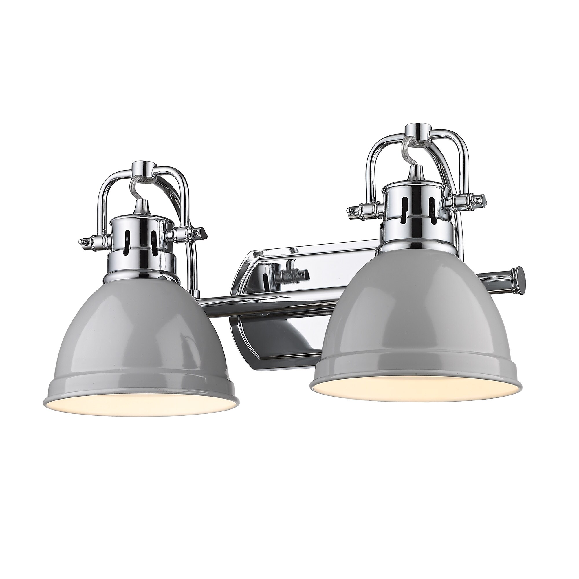 Golden Lighting 3602-BA2 CH-GY Duncan 16.5-in 2 -Light Polished Gray Industrial Vanity light