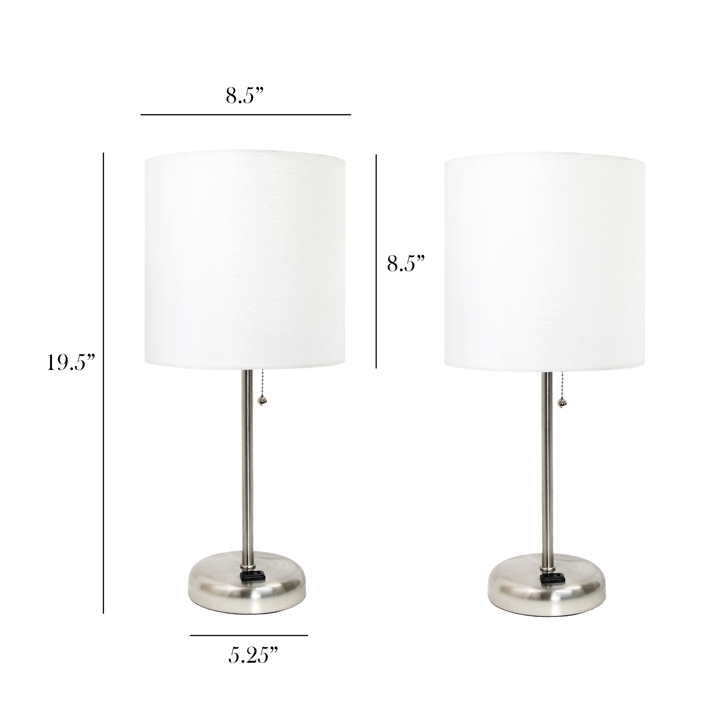 Simple Designs LT2024-WHT-2PK Table-Lamps - View #3