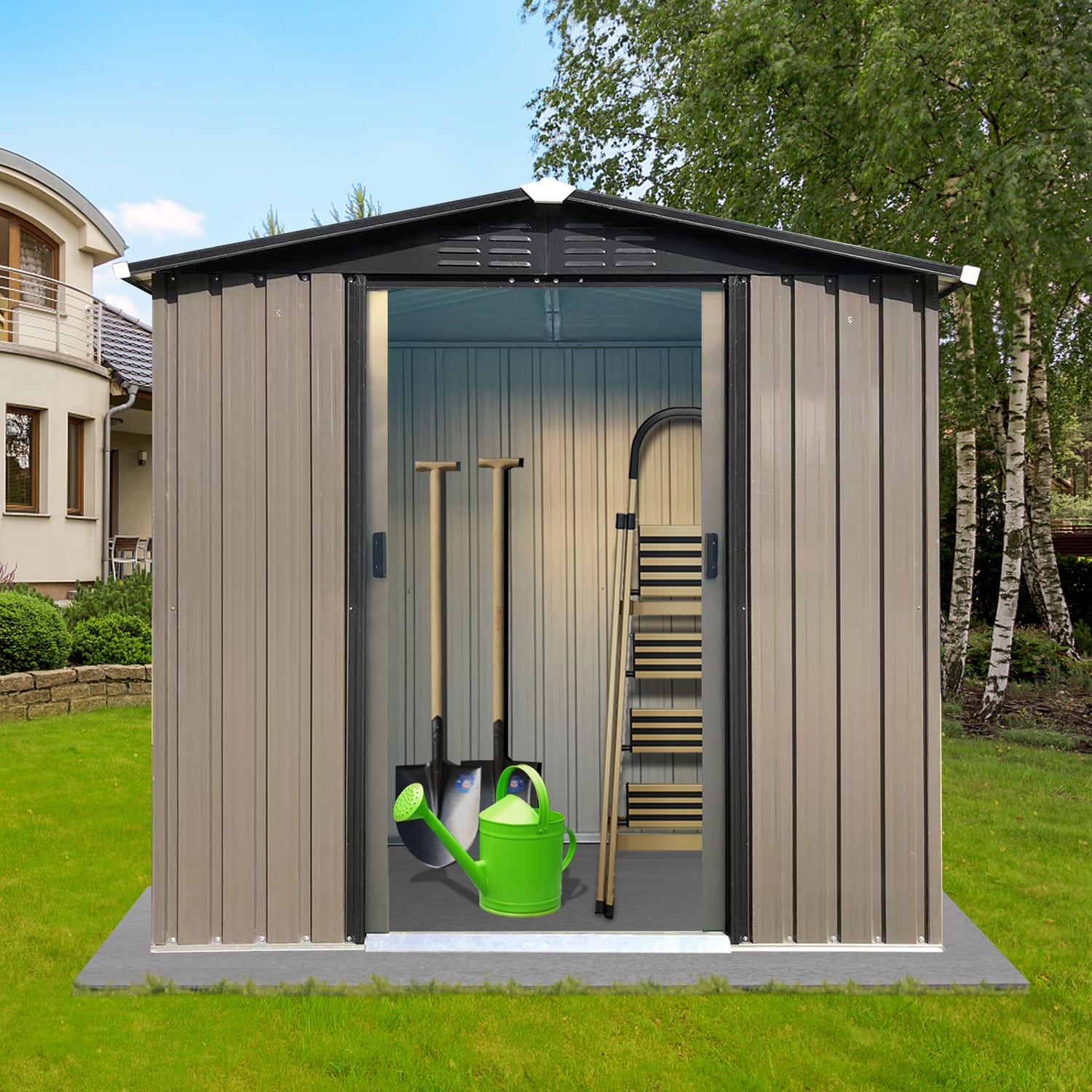 GZMR GM-W1386 6-ft x 4-ft Aluminum Storage Shed