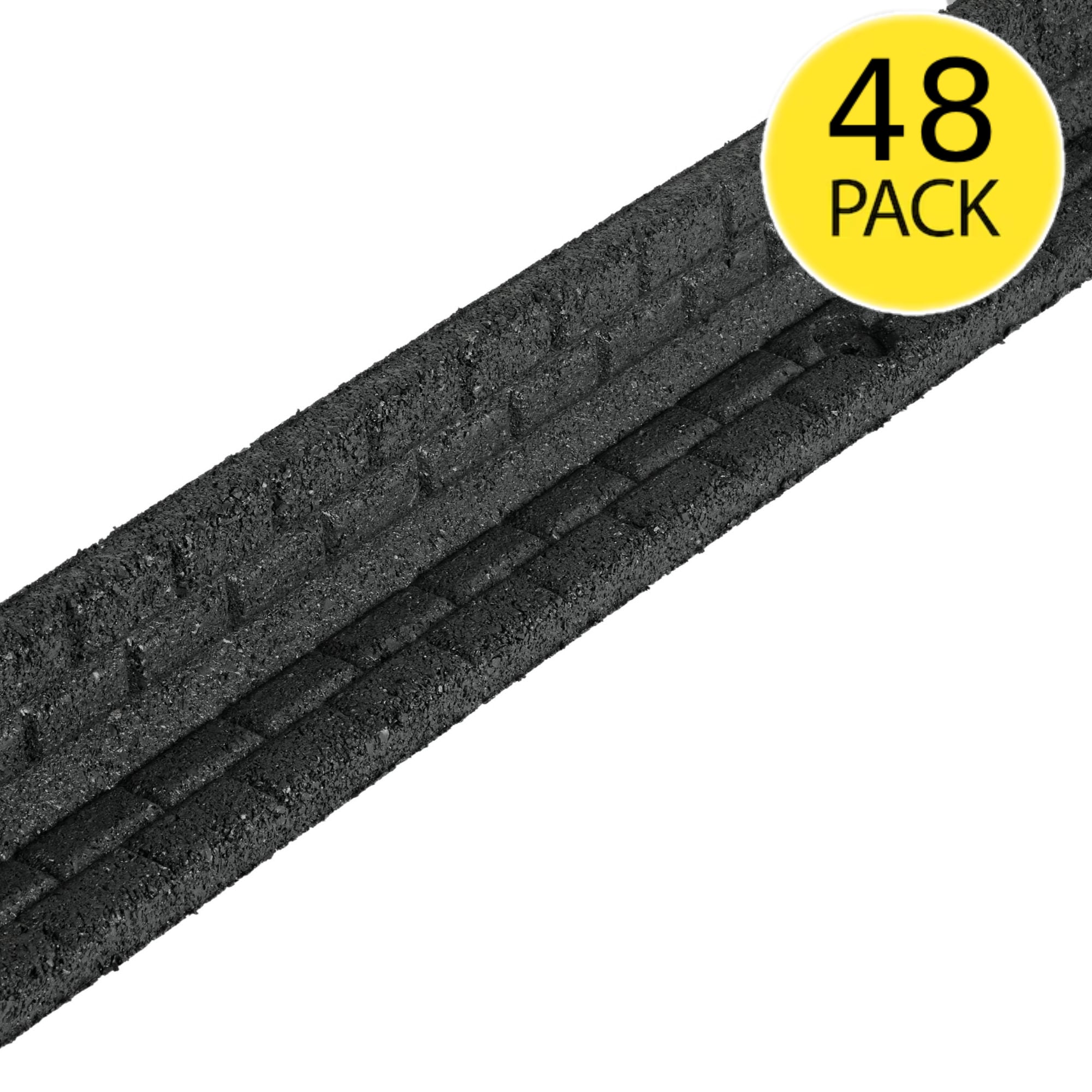 Rubberific DCBFE4BK48 192-Feet x 3-Inches Brickface 48 -Pack Black Rubber Landscape edging section