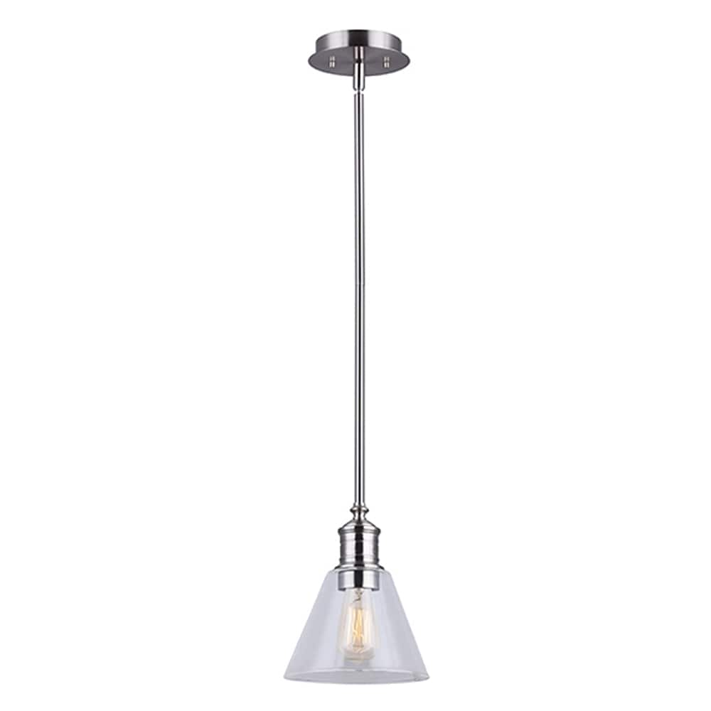 Canarm Larken Brushed Nickel Modern/Contemporary Clear Glass Bell Mini ...