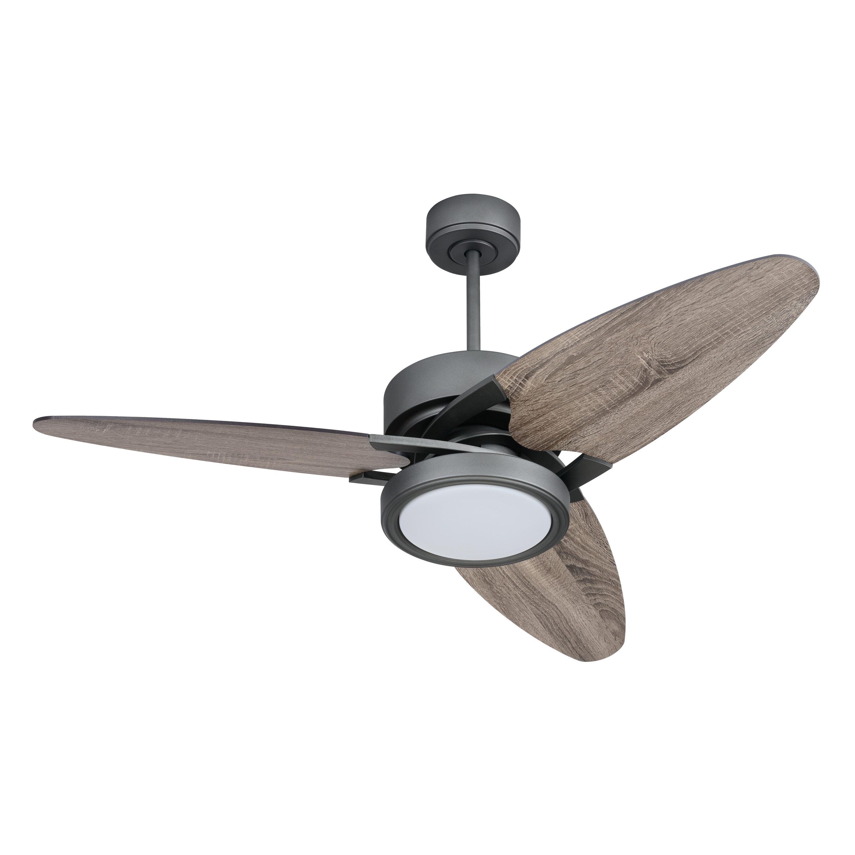 Bayfeve Modern Ceiling Fan 52 In Jet Black With Wood Finish Blades   64759057 