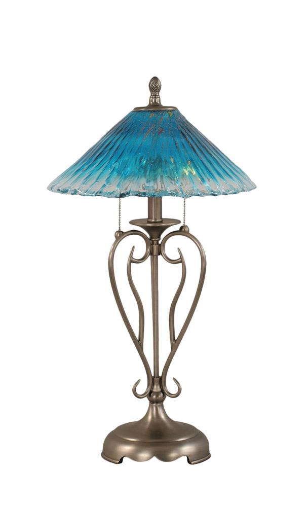  LWTK007063 27-in Nickel Table Lamp with Glass Shade