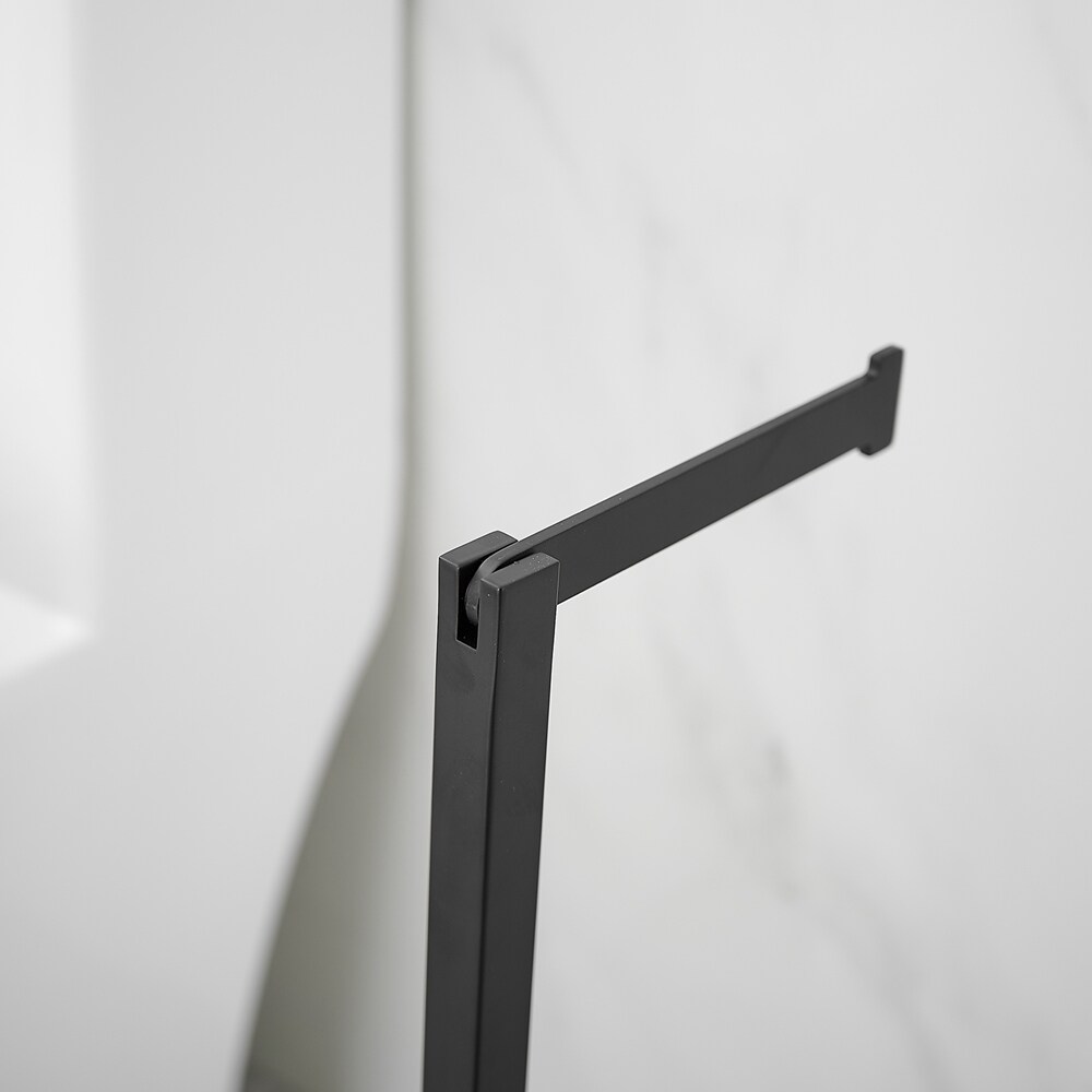 Matte Black Freestanding Toilet Paper Holder with Marble Base