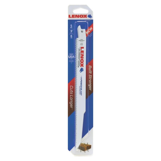 LENOX 3-Pack 9-in 6-TPI Wood Cutting Reciprocating Saw Blade LENOX 3-Pack 9-in 6-TPI Wood Cutting Reciprocating Saw Blade