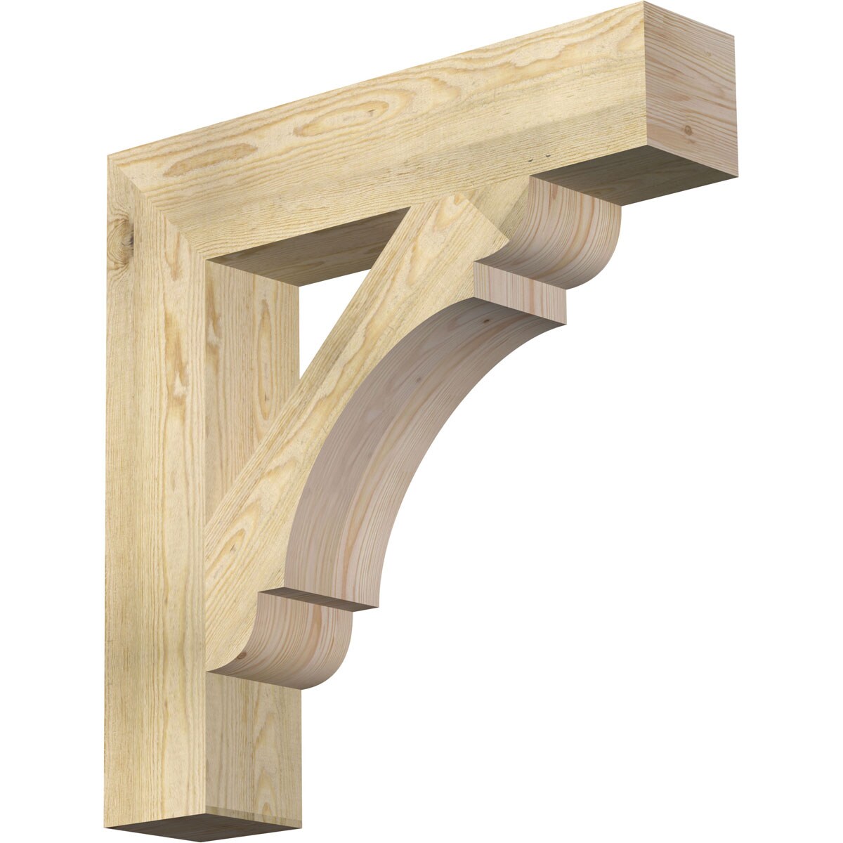 Ekena Millwork BKT06X30X30OLY05RDF Olympic block rough sawn 6-in x 30-in x 30-in Douglas fir Brown Wood Standard bracket
