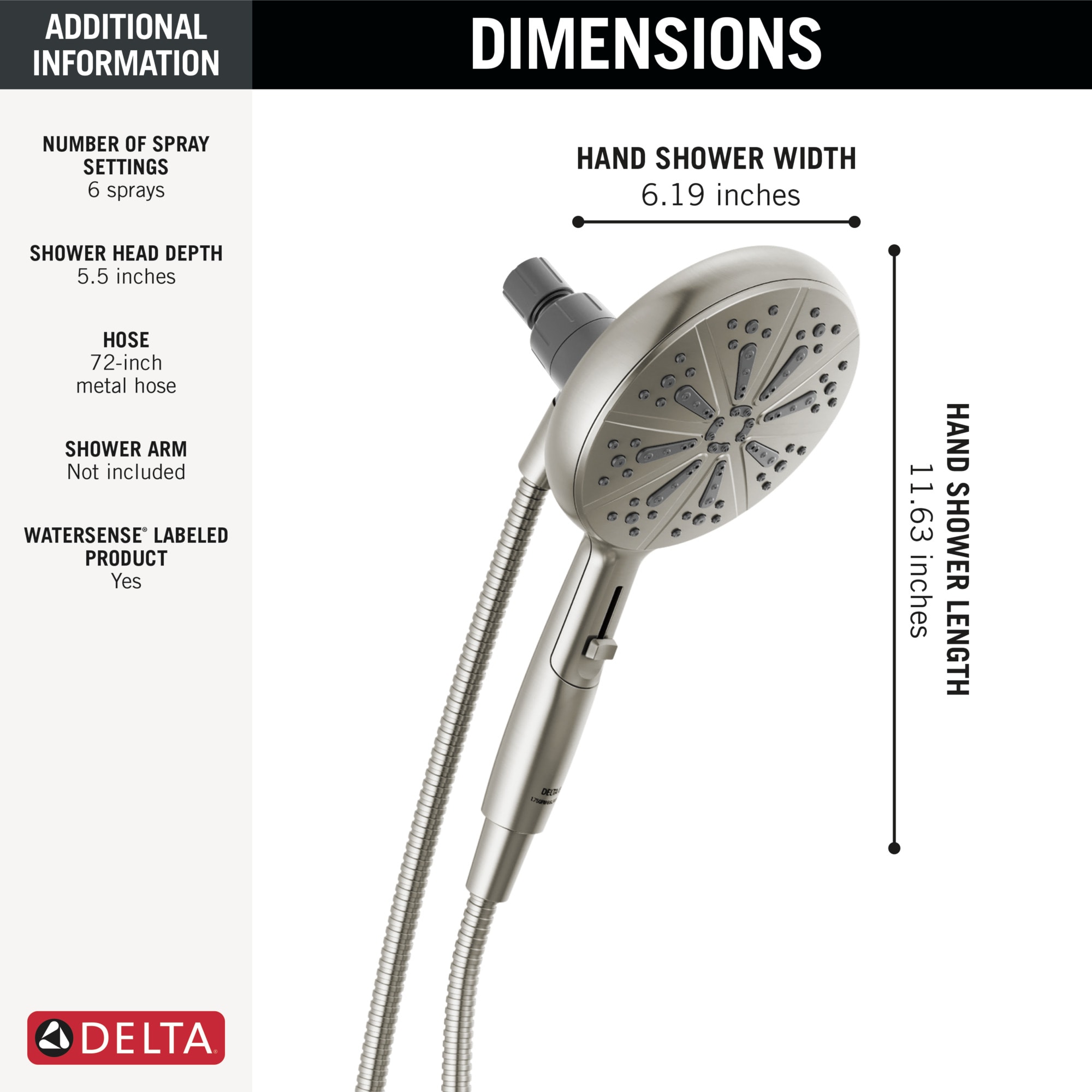 Delta 75613SN Fixed-Showerhead - View #3
