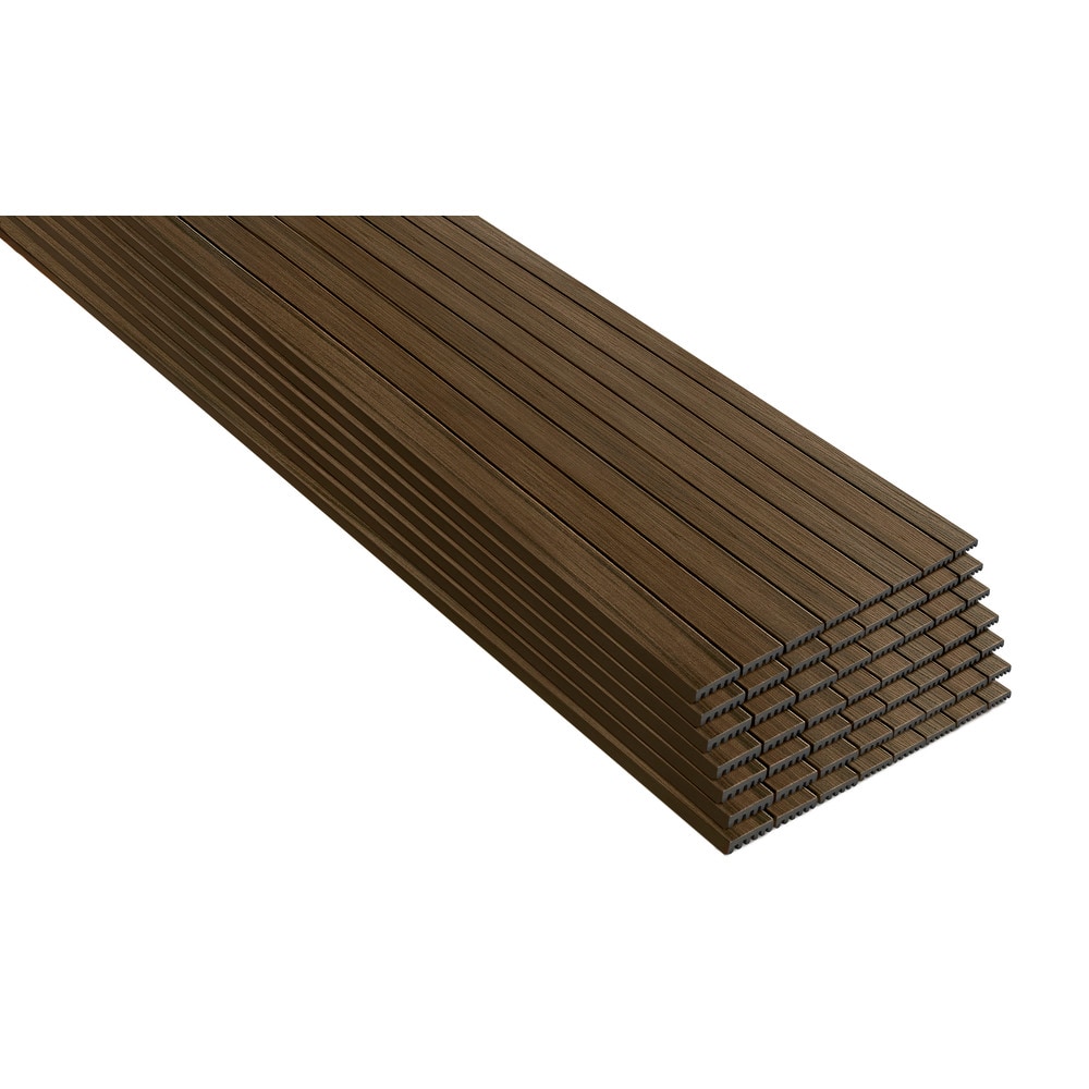 Enhance Naturals 1-in x 6-in x 16-ft Coastal Bluff Square Composite Deck Board (56-Pack) in Brown | - Trex CB010616E2S56