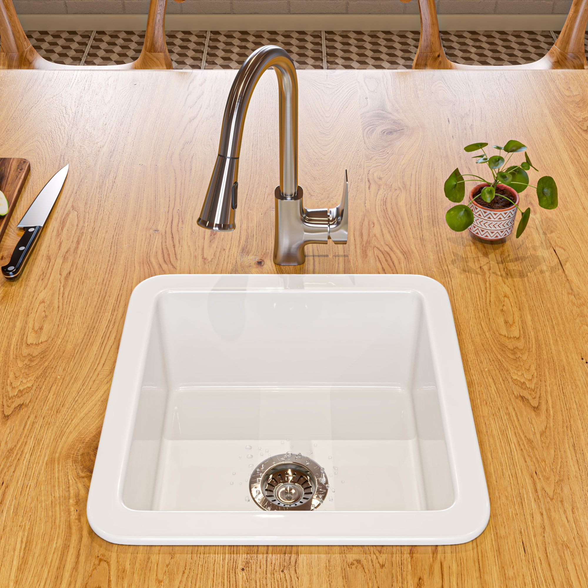 Brushed Nickel Gooseneck Pull Down Kitchen Faucet with Spray