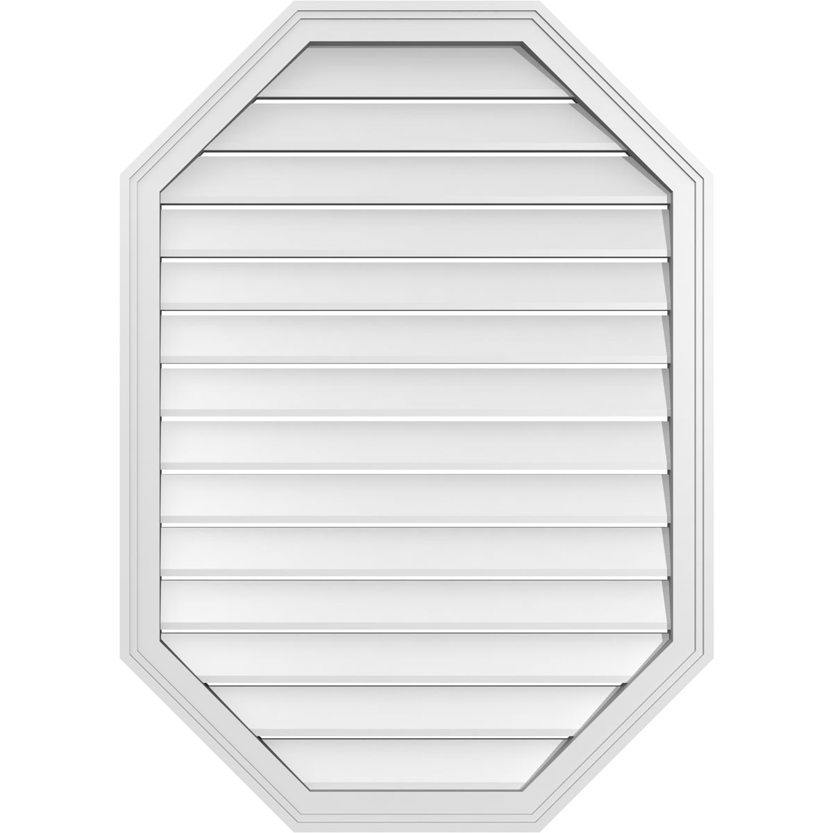 Ekena Millwork GVPOV30X4202SF 30-Inches x 42-Inches Off-white Octagon PVC Gable Louver Vent