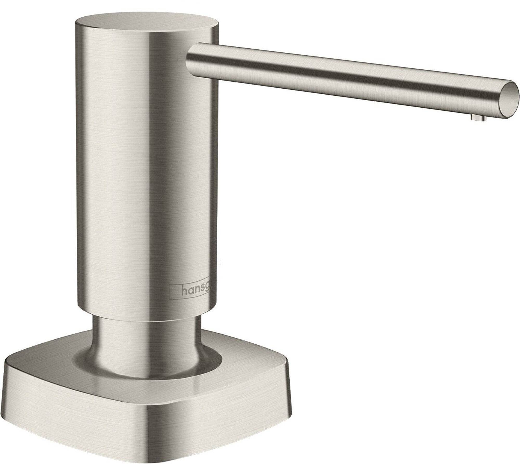 Hansgrohe 40468801 Metris Steel Optic  16-oz Capacity Deck-mount Soap and Lotion Dispenser