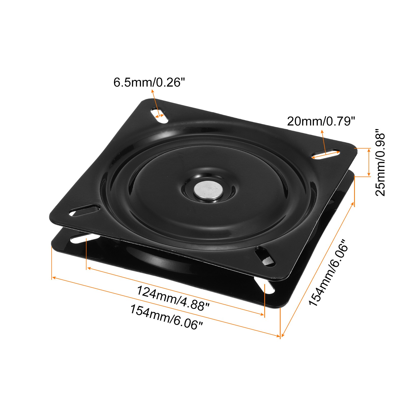 Unique Bargains Bar Stools Swivel Plate 1pc 6 Inch Iron Square Bar ...
