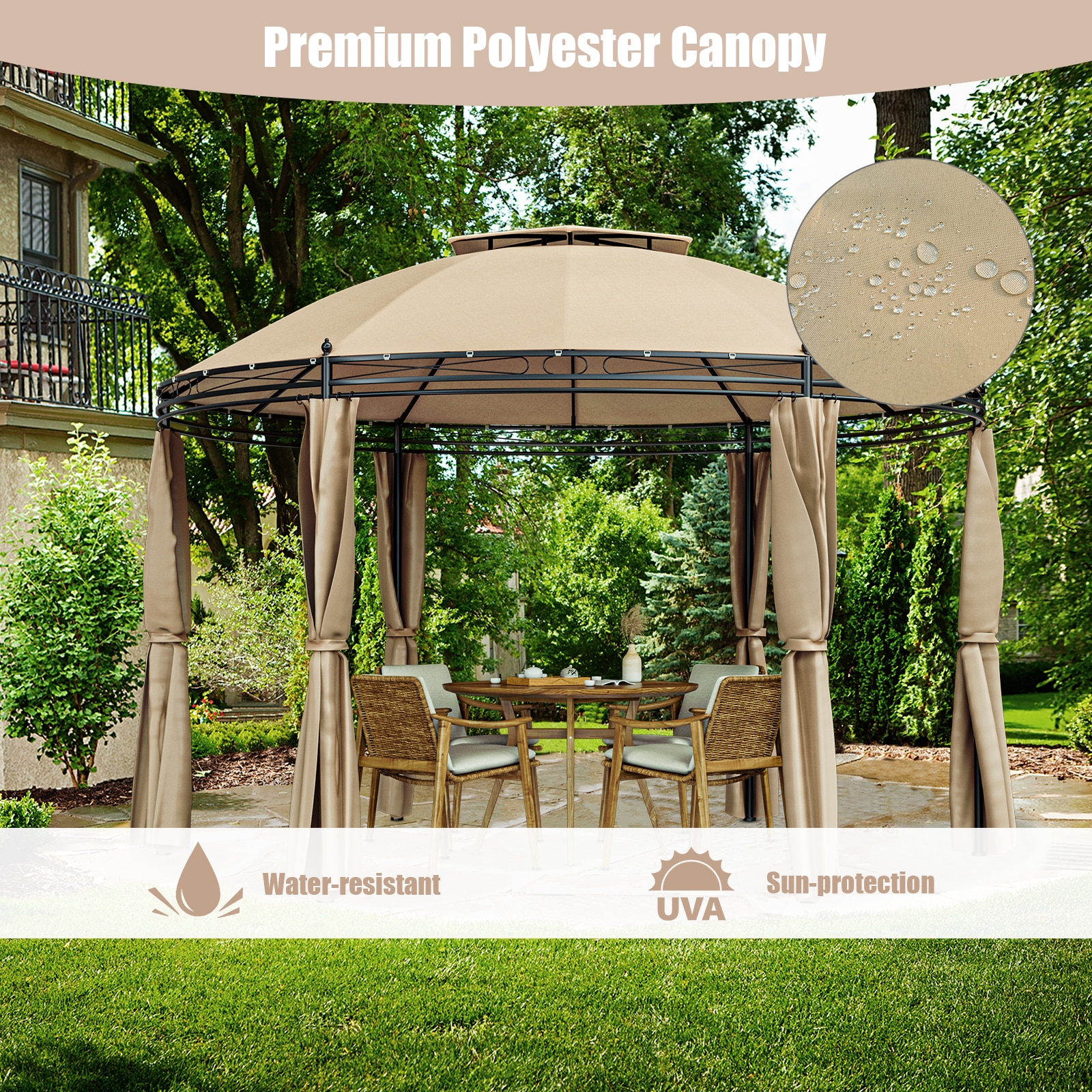 Forclover HYFC-0384BN Wood-Resin-Gazebos - View #6
