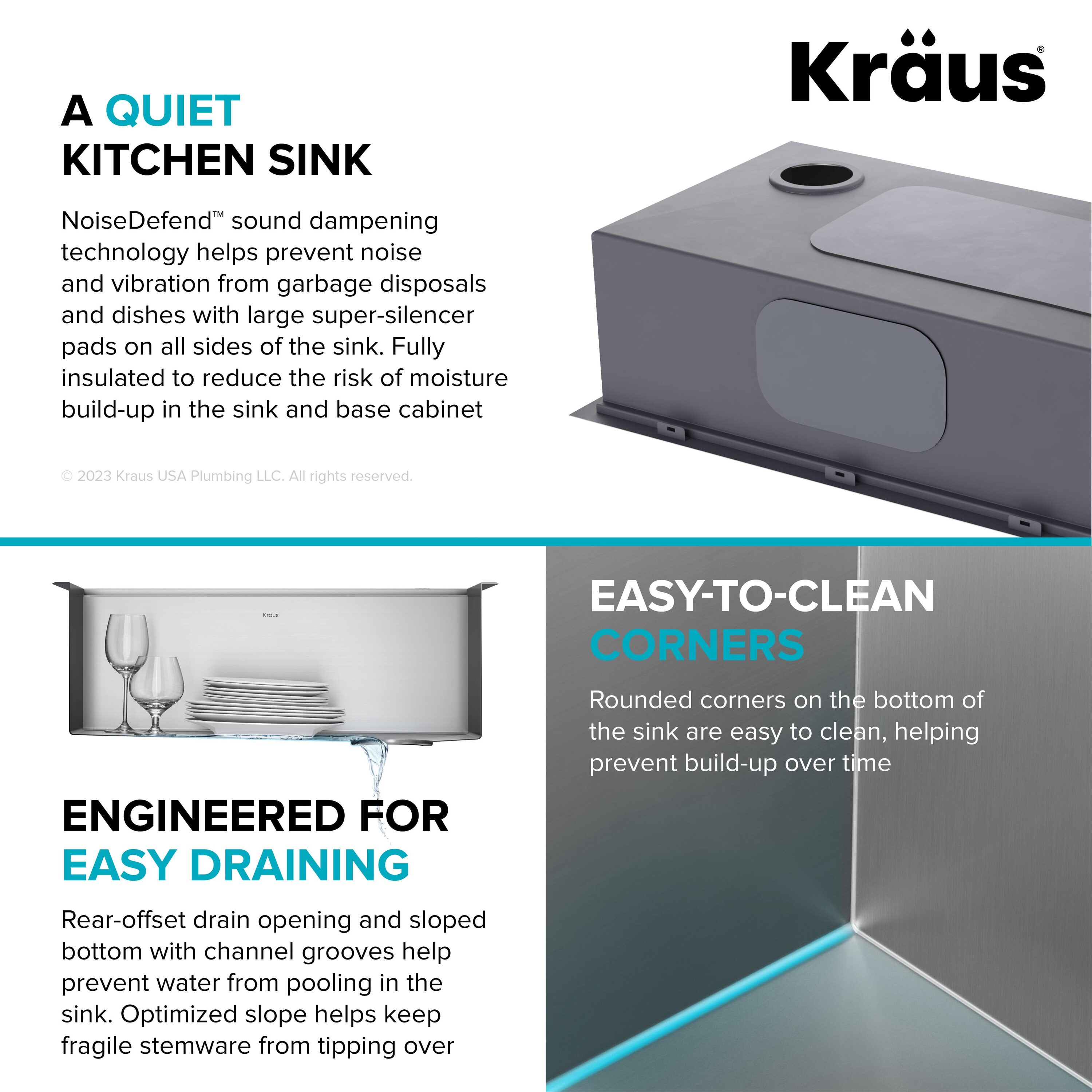 KRAUS Kore Workstation 25 Drop-In 16 Gauge Kitchen Sink — DirectSinks