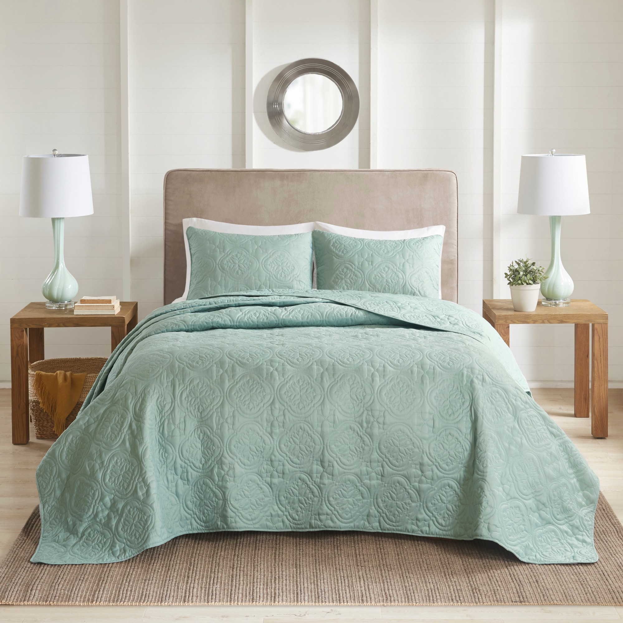 510 Design 5DS13-0170 3 -Piece Seafoam Full/Queen Bedspread Set