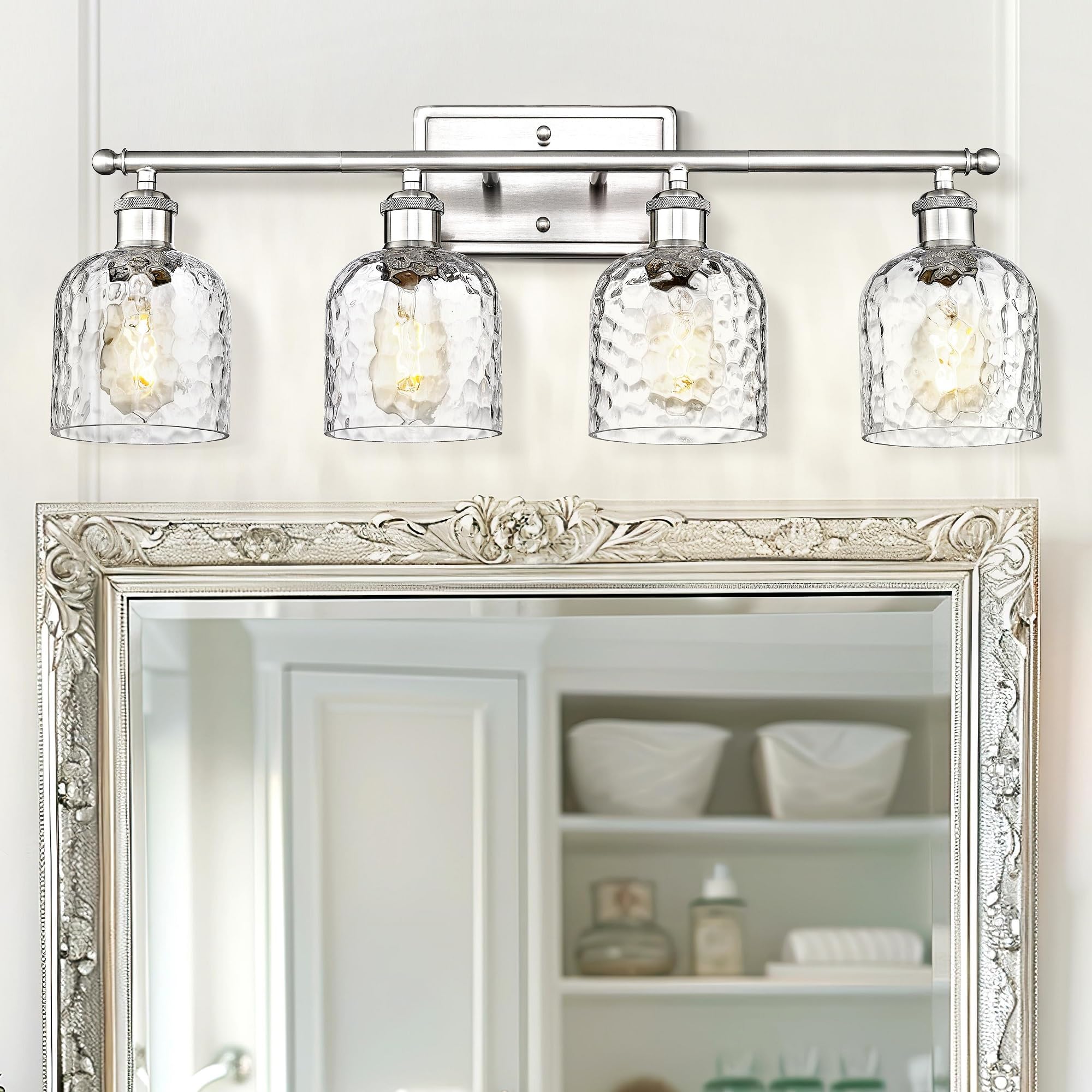 LTMATE LSZJF63B-4W BN Vanity Lights 27-in 4 -Light Brushed Nickel Industrial Vanity light