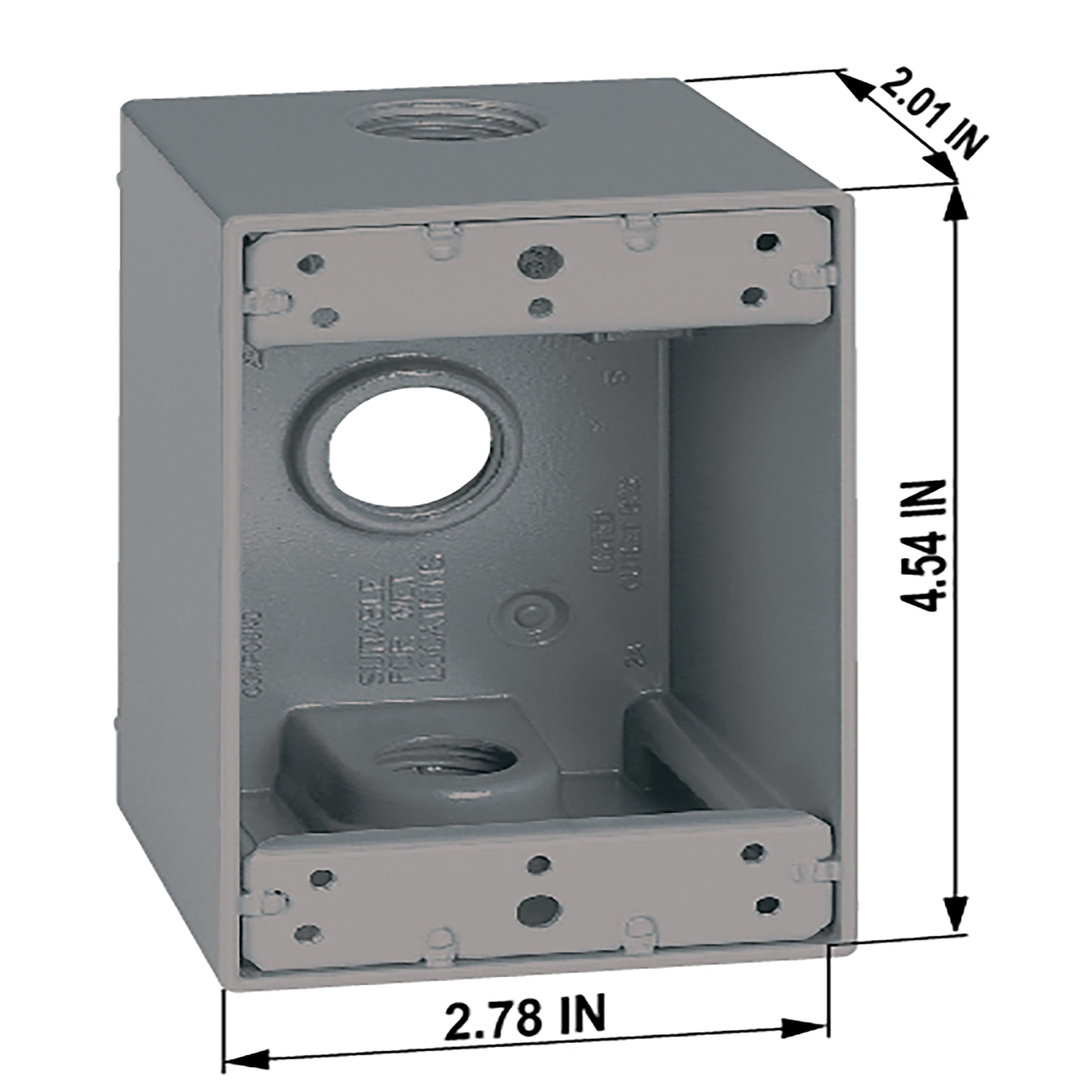 Southwire 4 in. W x 2-1/8 in. D Steel Metallic 2-Square Box with Eight 1/2  in. Ko, Two 3/4 in. Ko, 6 Cko, 1-Pack 52171-S-UPC