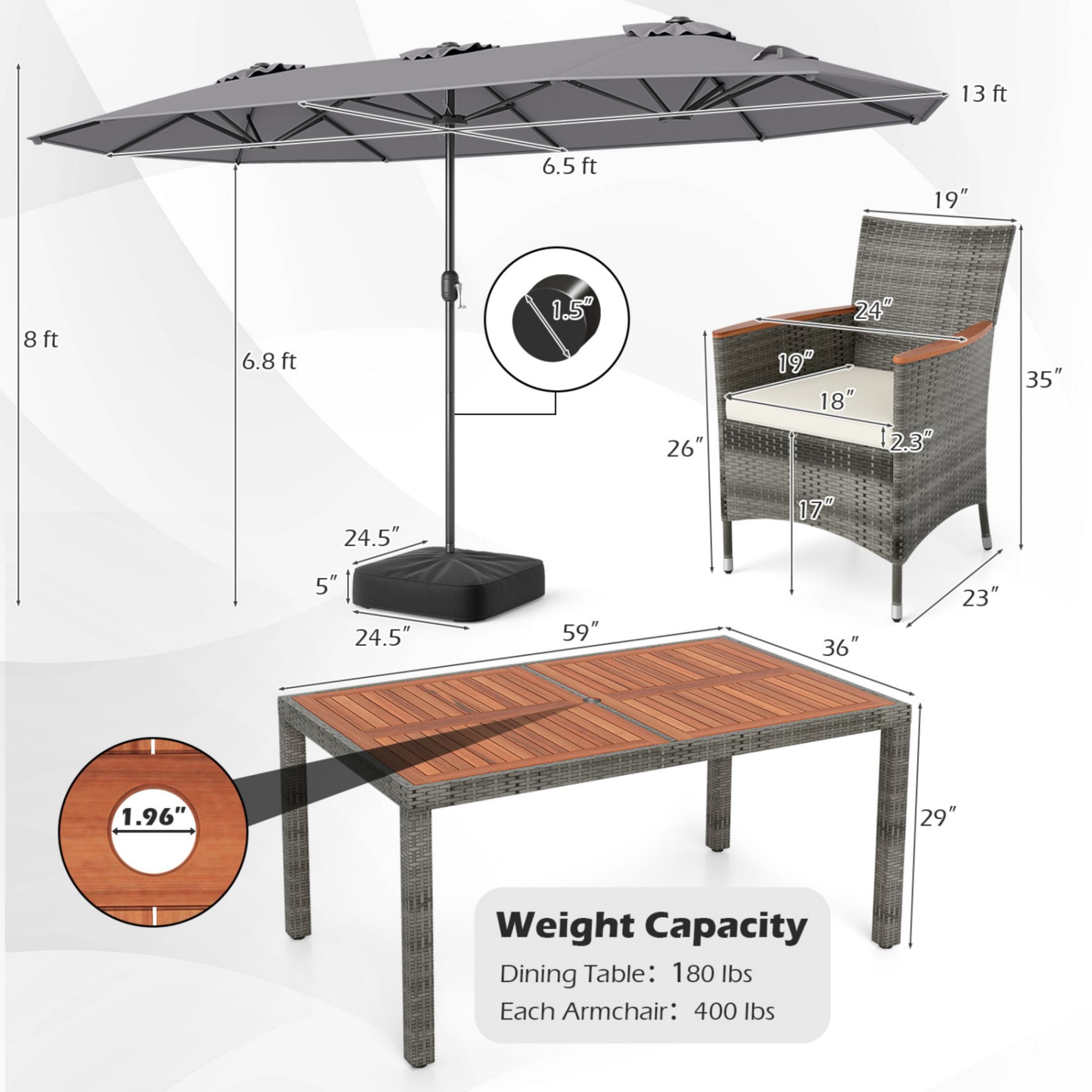 LIVIZA TDZ12263HS71815-X Patio-Dining-Sets - View #2